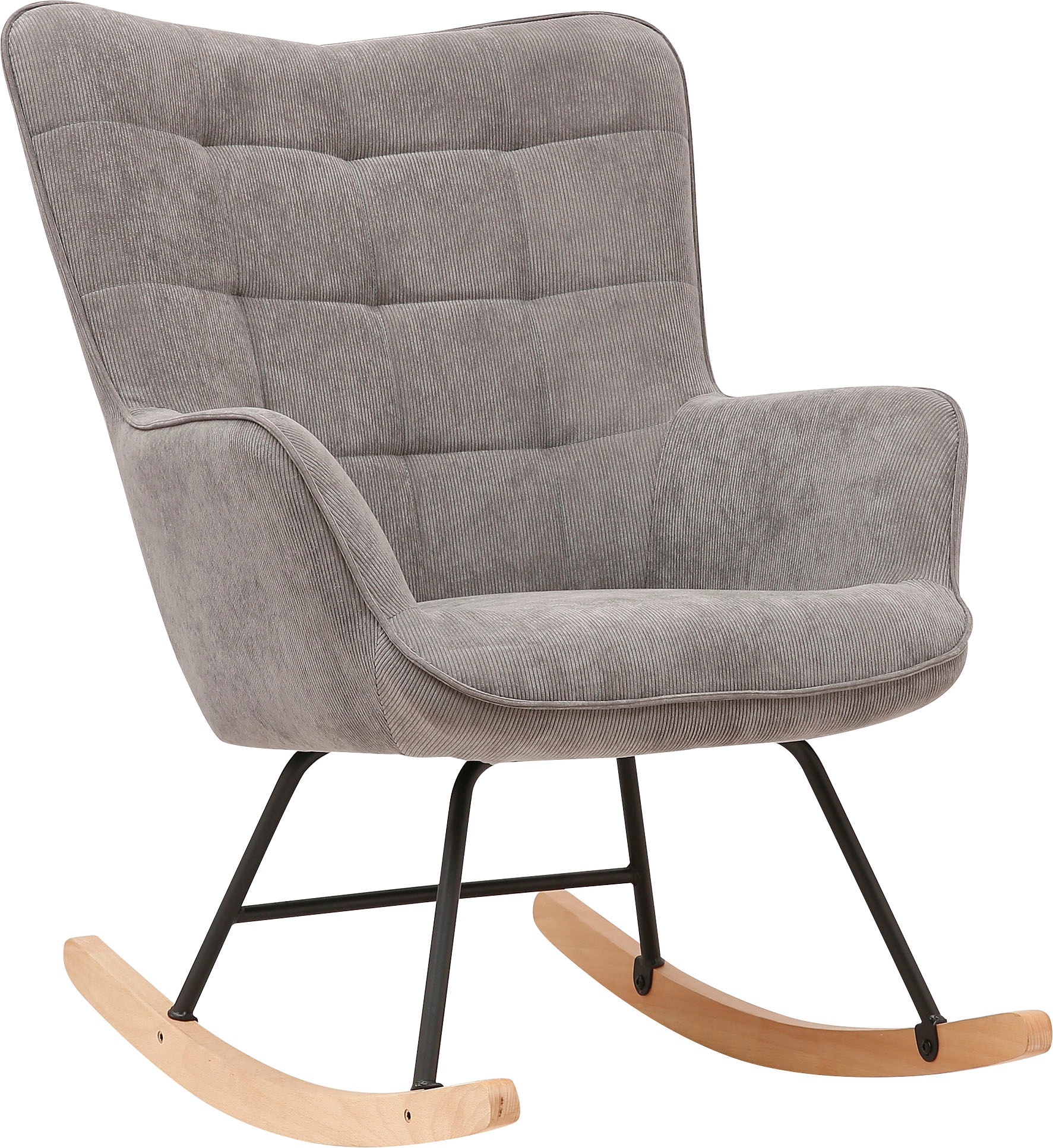 byLIVING Schaukelstuhl »Richie« () 1 Stk. moderne Metallbeine mit Holzkufe, günstig online kaufen