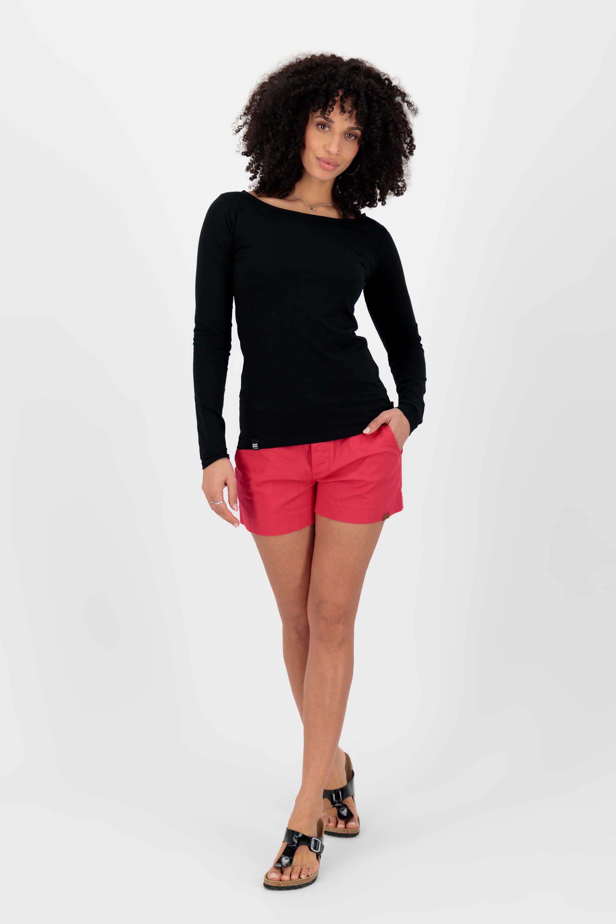 Alife & Kickin Langarmshirt »Damen FinjaAK A«, Einfarbiges Longsleeve mit Rundhalsausschnitt, figurnahe Passform