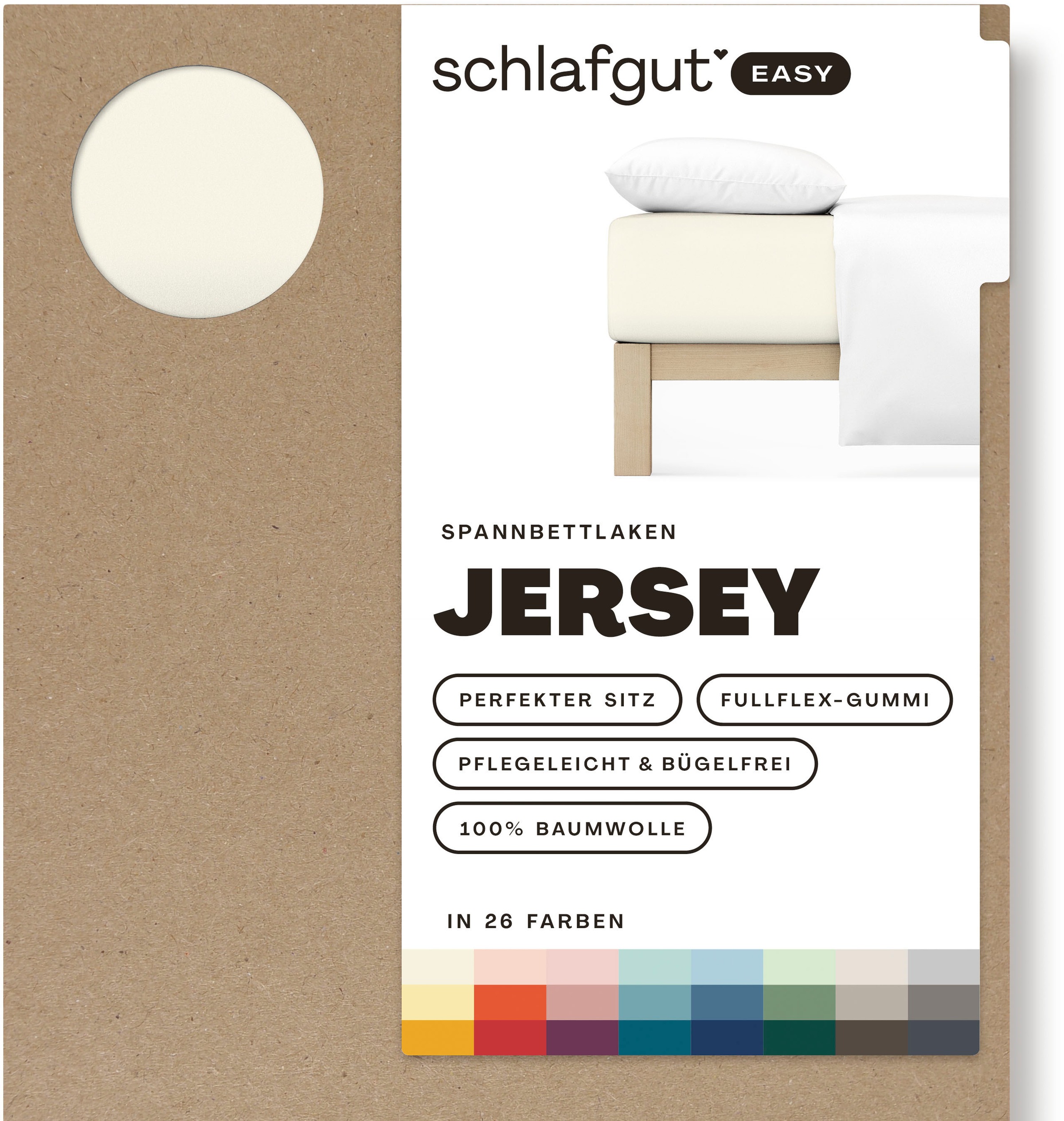 Schlafgut Spannbettlaken »EASY aus 100% Baumwolle, weich & saugfähig, Marken-Bettlaken«, für Matratzen bis 22 cm Höhe, in 90x200, 140x200 oder 180x200 cm