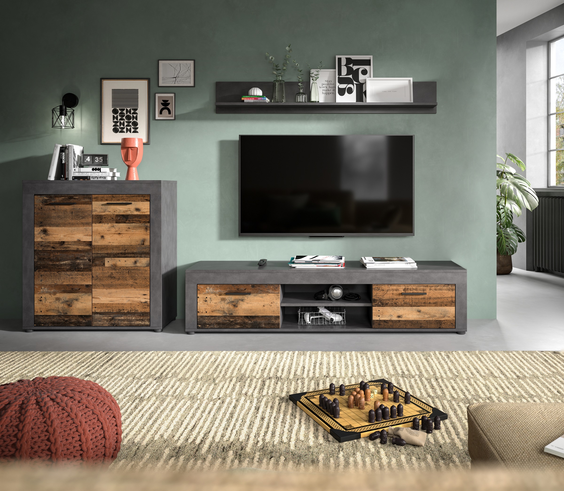 INOSIGN Wohnwand »Aosta, Breite 255cm, bestehend aus Highboard, Lowboard, W günstig online kaufen