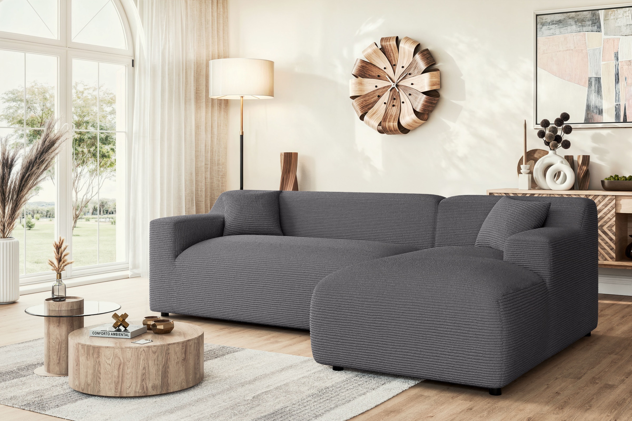 Home affaire Ecksofa »LILLIANA Designsofa, L-Form mit Recamiere rechts/link günstig online kaufen