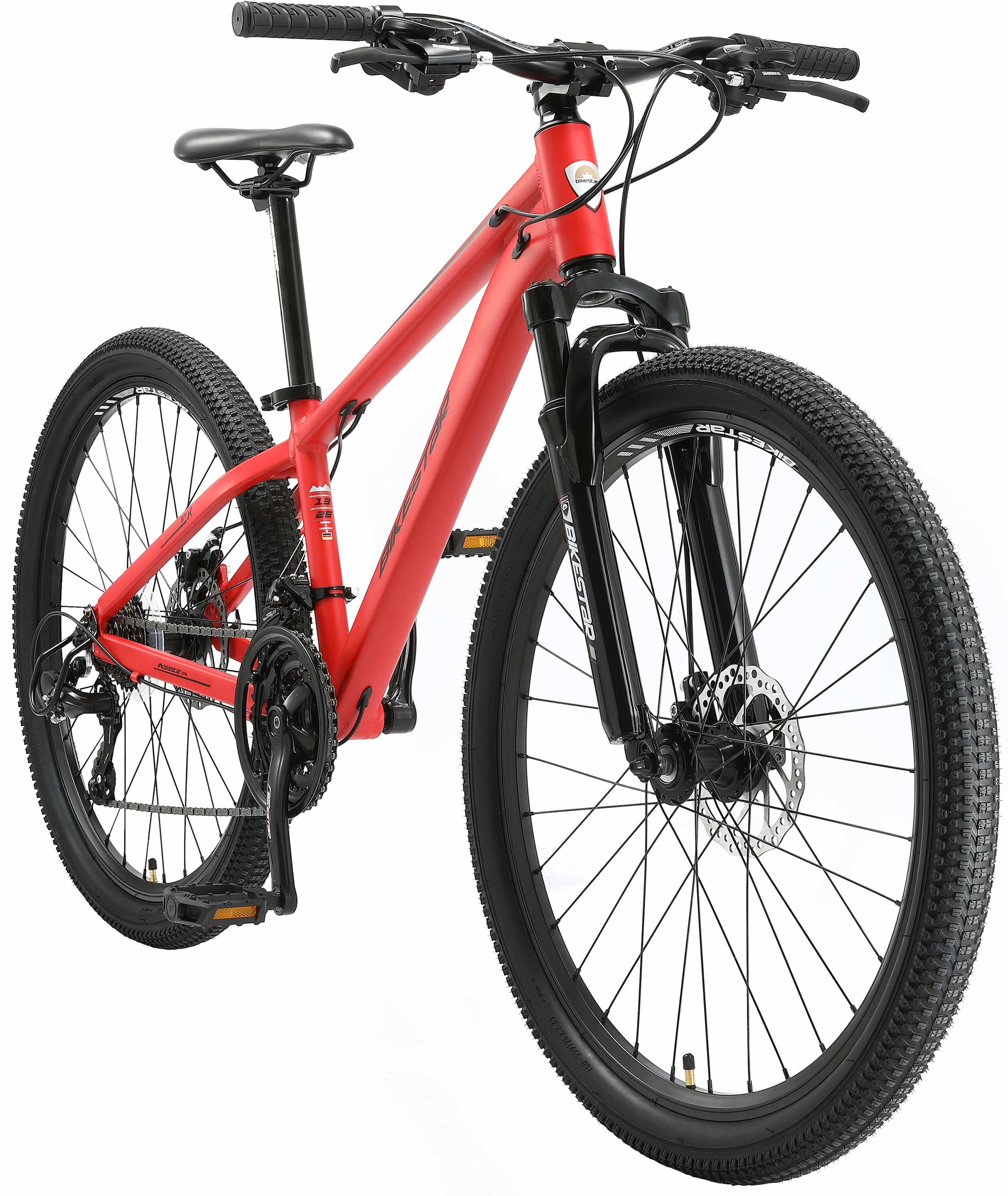 Bikestar Mountainbike, 21 Gang, Shimano, RD-TY300 Schaltwerk, Kettenschaltung, für Damen und Herren, Kettenschaltung