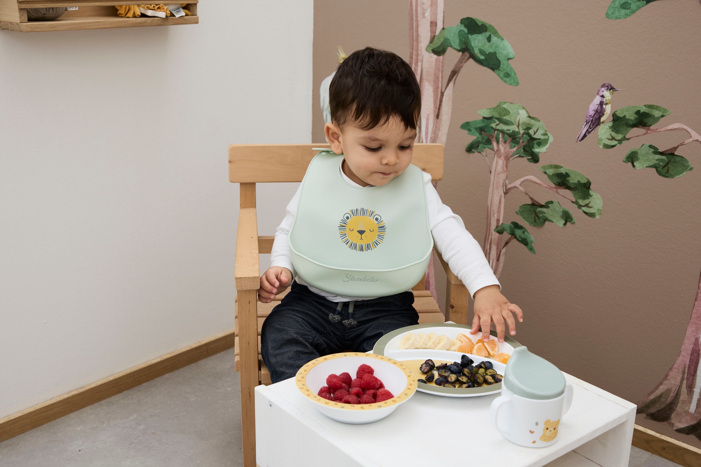 Sterntaler® Kindergeschirr-Set »Safari, rund«, (5 tlg.)