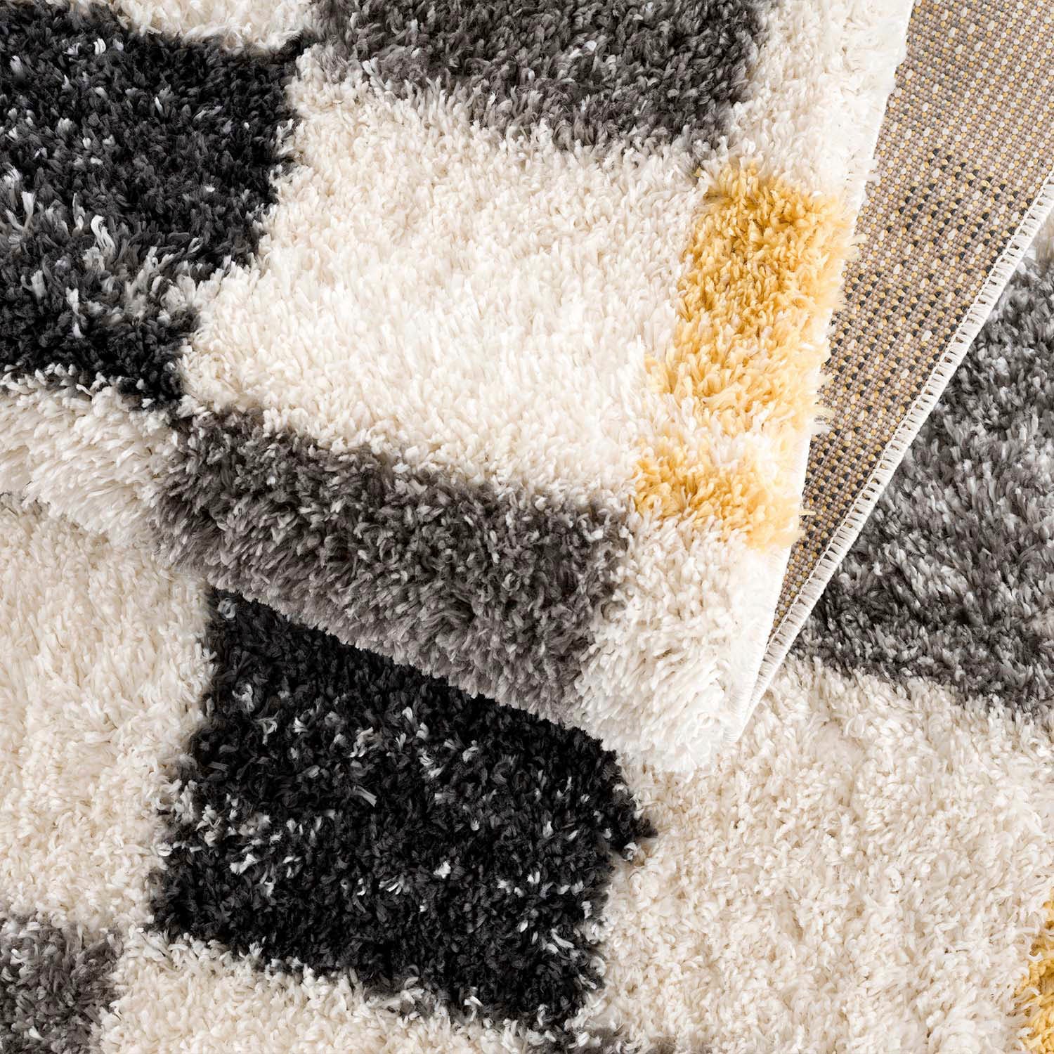 Carpet City Hochflor-Teppich »Pulpy 554«, rechteckig, 30 mm Höhe, Läufer, weich, Karo-Optik, Wohnzimmer, Schlafzimmer, Kinderzimmer