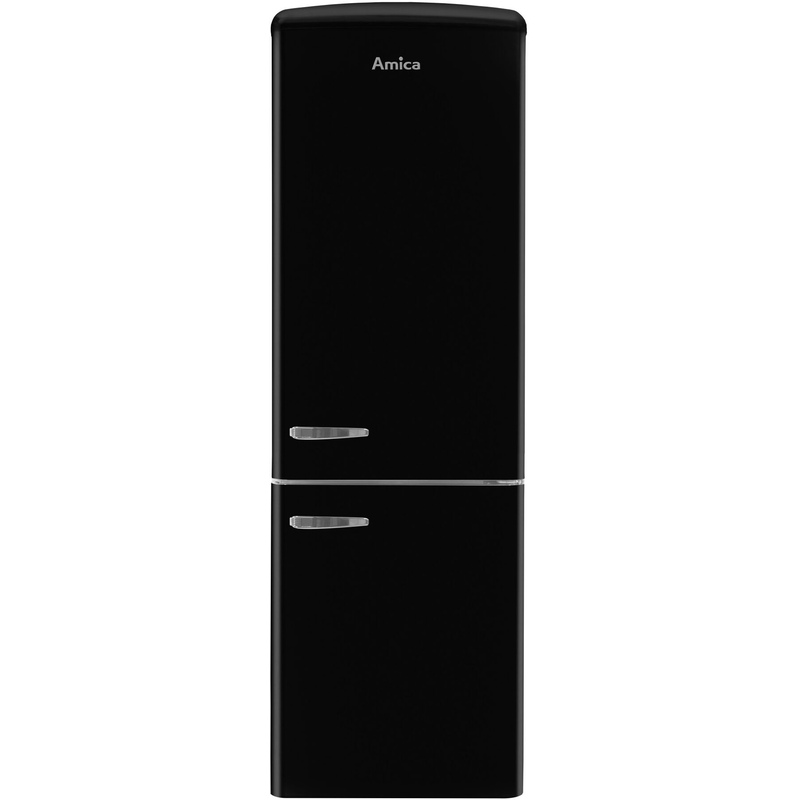 AMICA Kühl-/Gefrierkombination Retro Kollektion »KGCR 387 109 S« 199 cm hoch 60 cm breit Superkühlfunktion schwarz Supergefrierfunktion