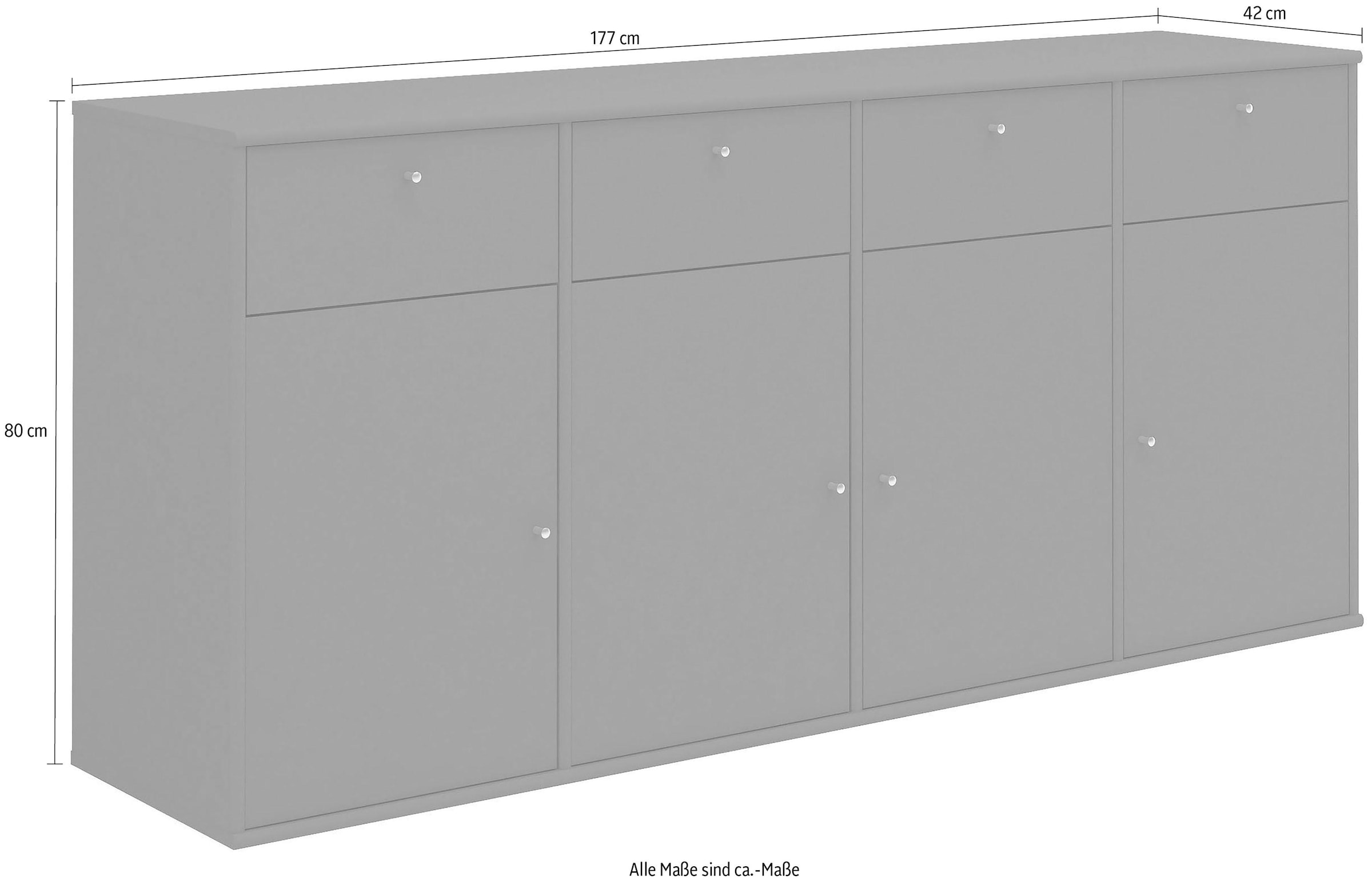 Hammel Furniture Sideboard »Mistral, Hochwertig Schrank, hängend/stehend montierbar«, mit Türen und Schubladen, B: 177 cm, anpassungsbar Designmöbel