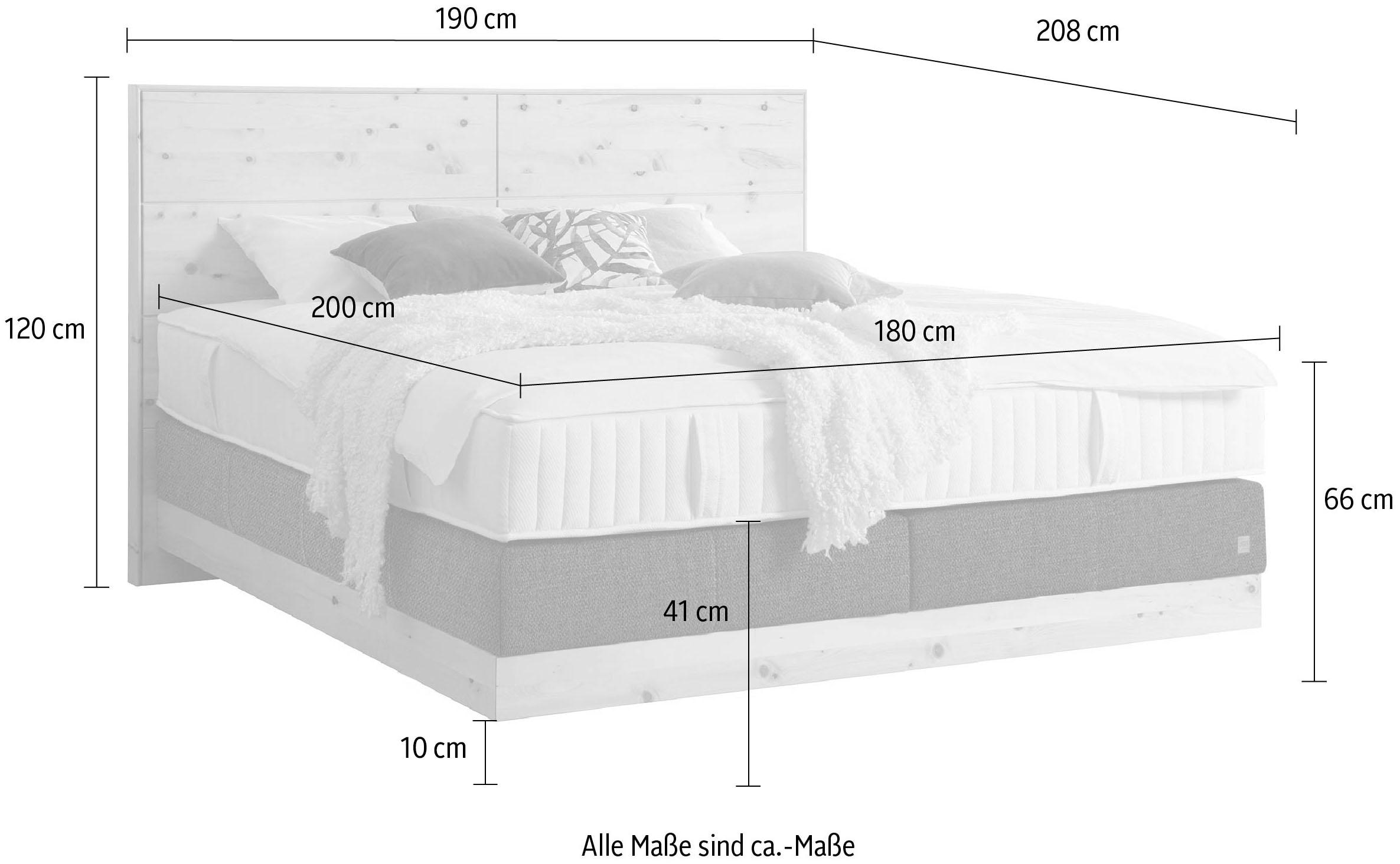 alina Boxspringbett »Chalet«, Grand Comfort TF 1000 PM, Zirbenholz natur geölt