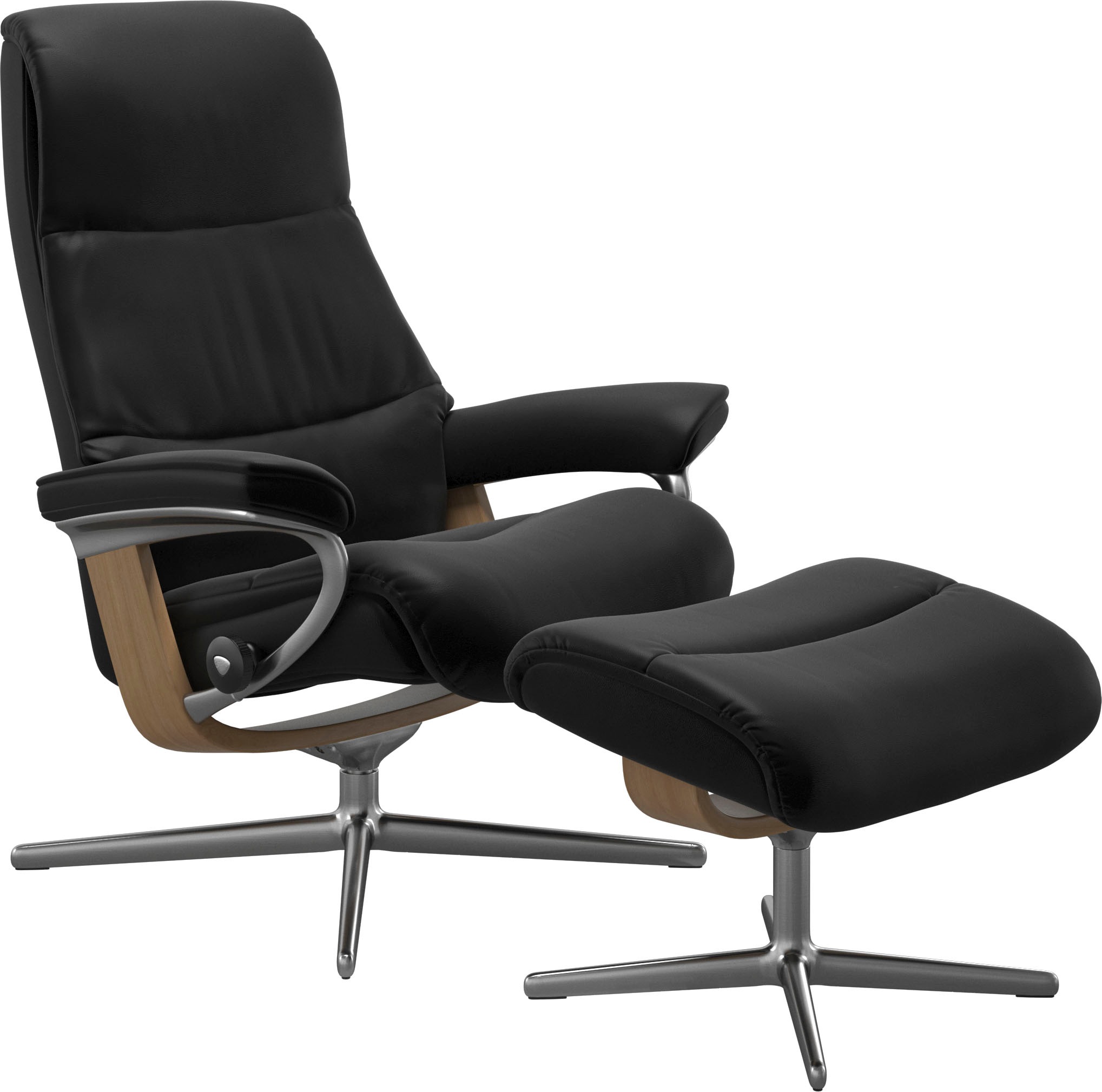 Stressless Fußhocker "View" mit Cross Base, Größe S, M & L, Holzakzent Eich günstig online kaufen