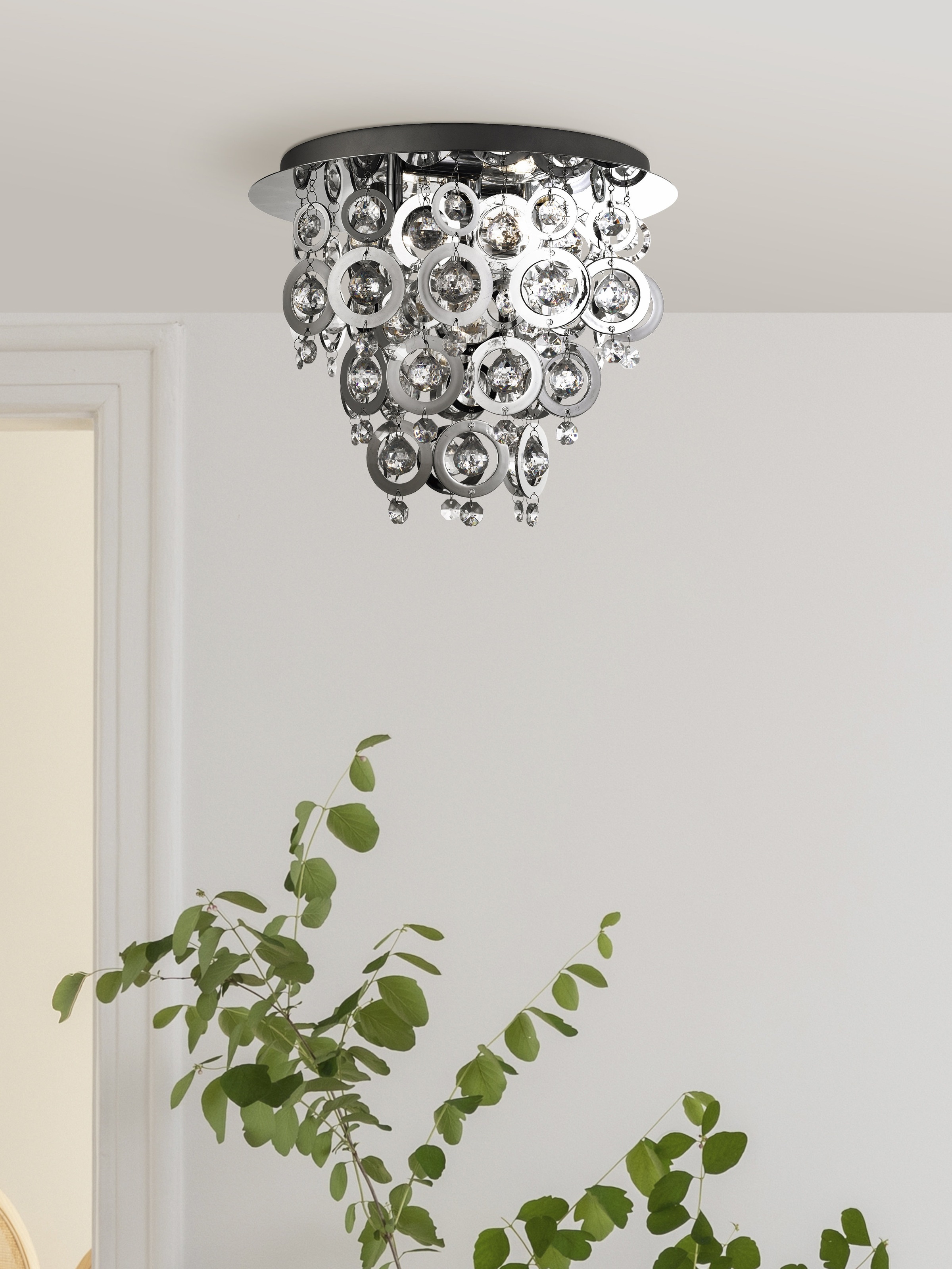 Searchlight Deckenleuchte »Polaris3Lt Flush - Chrommetall & Acryl« E14 1 Stk.