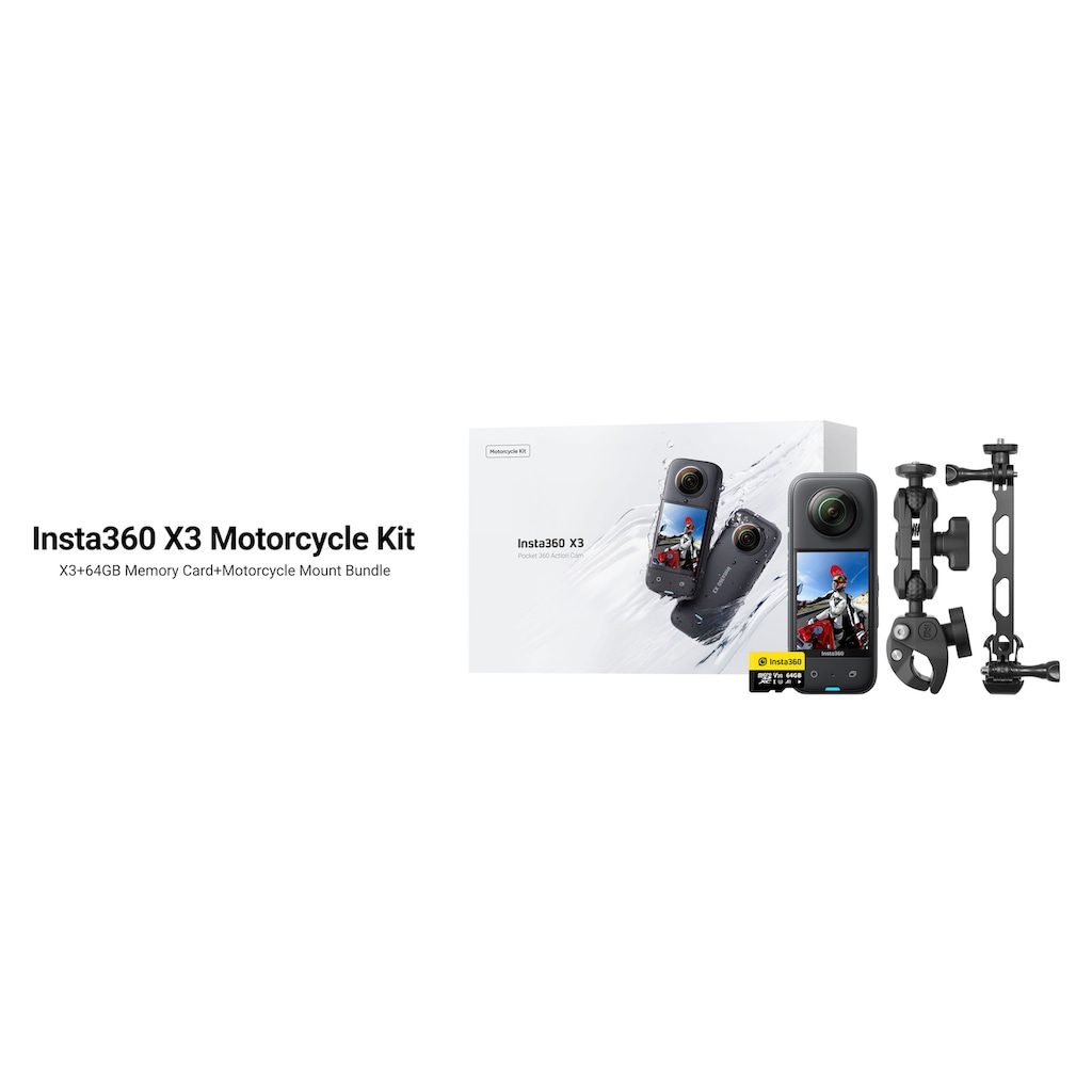 Insta360 Camcorder »X3 Motorcycle Kit«, 5,7K, Bluetooth-WLAN (Wi-Fi)