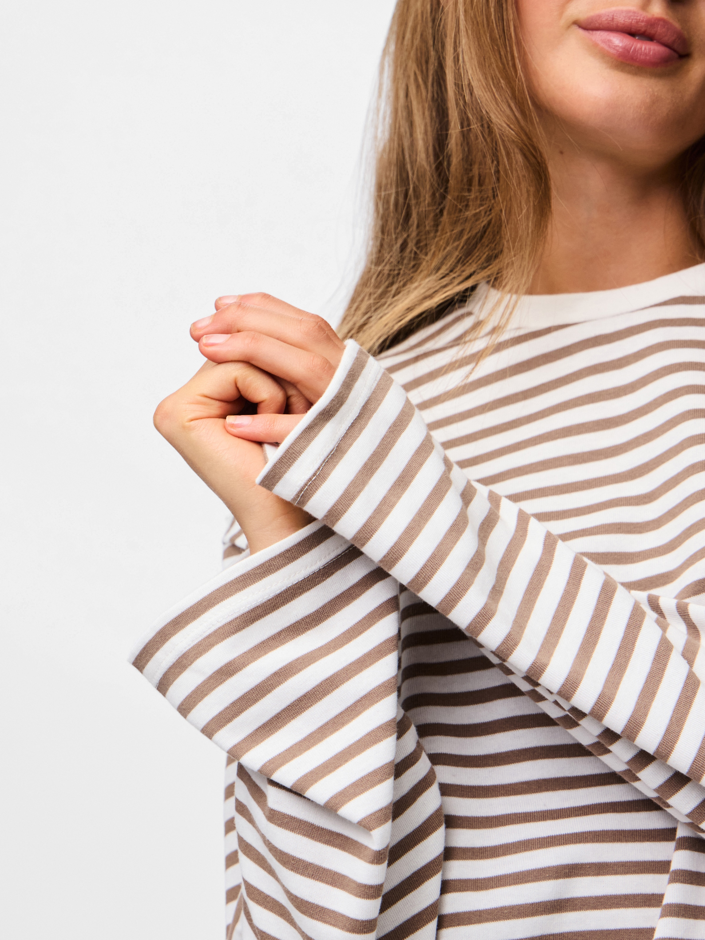 pieces Langarmshirt »PCSADIE LS TOP JRS NOOS« Baumwollmischung, oversize