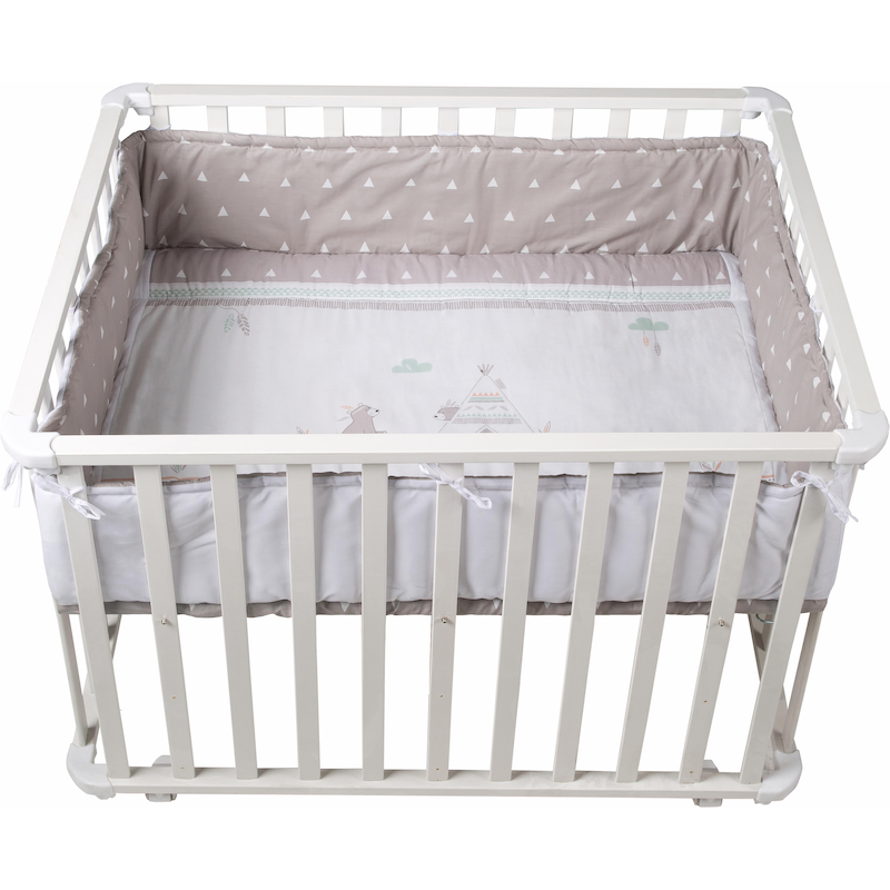 ROBA Laufgitter »Indibär, weiß, 75x100 cm« bis 15 kg mit Stoffeinlage und Nestchen weiß 0