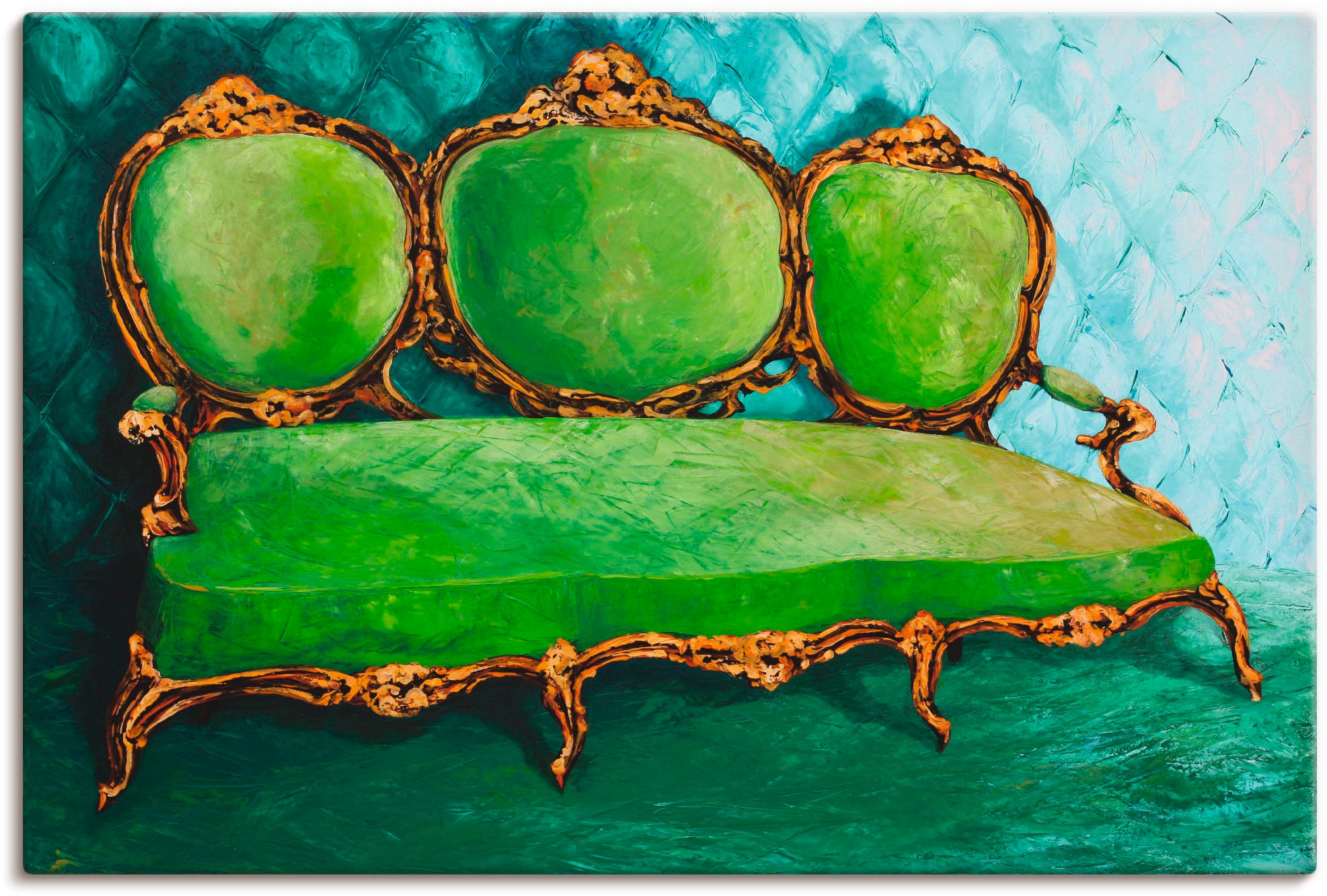 Artland Wandbild »Sofa grün« Innenarchitektur 1 Stk. tlg. als Leinwandbild, günstig online kaufen