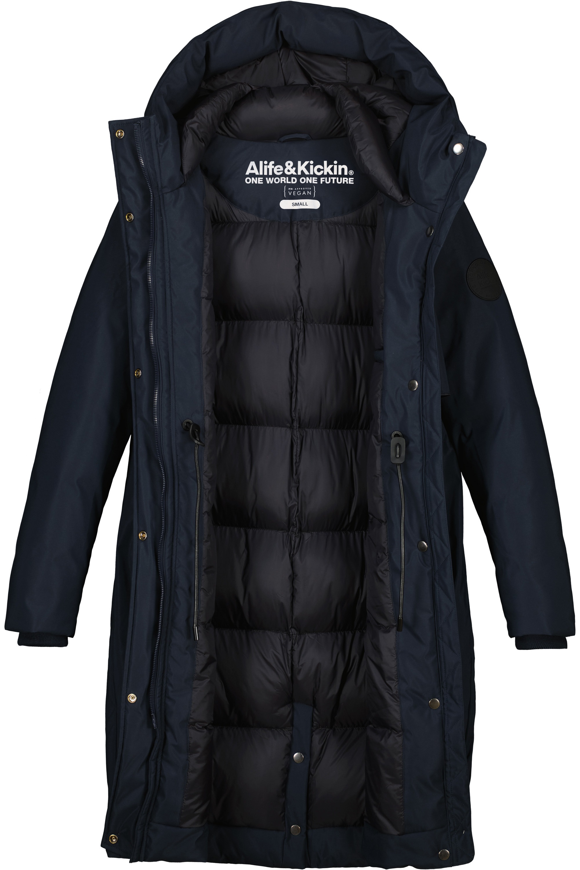Alife & Kickin Steppjacke »Damen CarsynAK A«, mit Kapuze, Wintermantel mit regulierbarem Taillen- Kordelzug und Kapuze