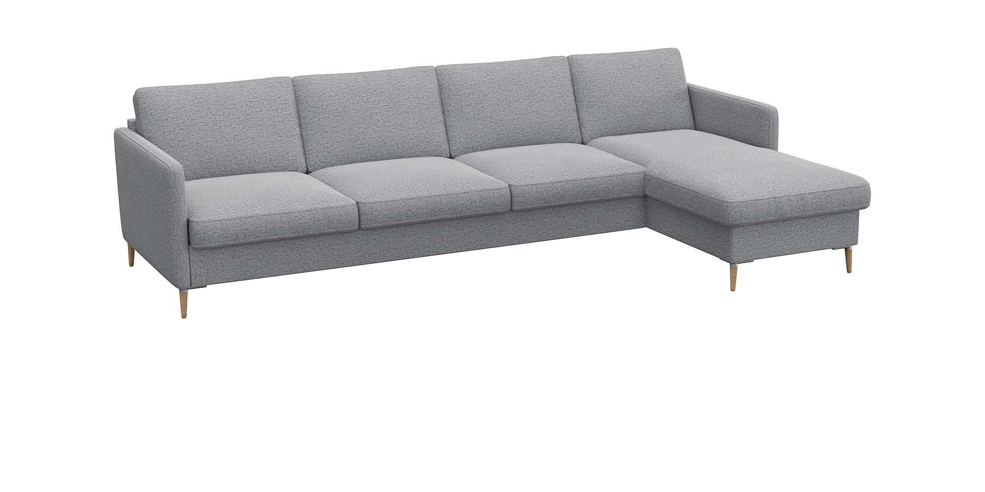 FLEXLUX Ecksofa »Fiore, L-Form, bequem und komfortabel durch hochwertigem Sitzaufbau«, schmale Armlehnen, Kaltschaum, Füße Alu+ Eiche