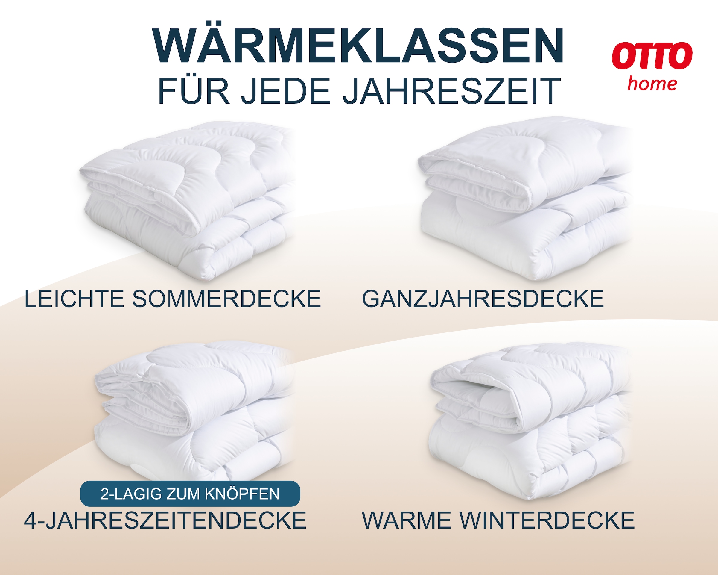 OTTO home Microfaserbettdecke »Mailo Bettdecke 135x200 cm, 155x220 cm« leicht Füllung Polyester 1 Stk. tlg. Sommer, Winter, Decke, kuschelweicher Microfaser-Feinbatist Bezug