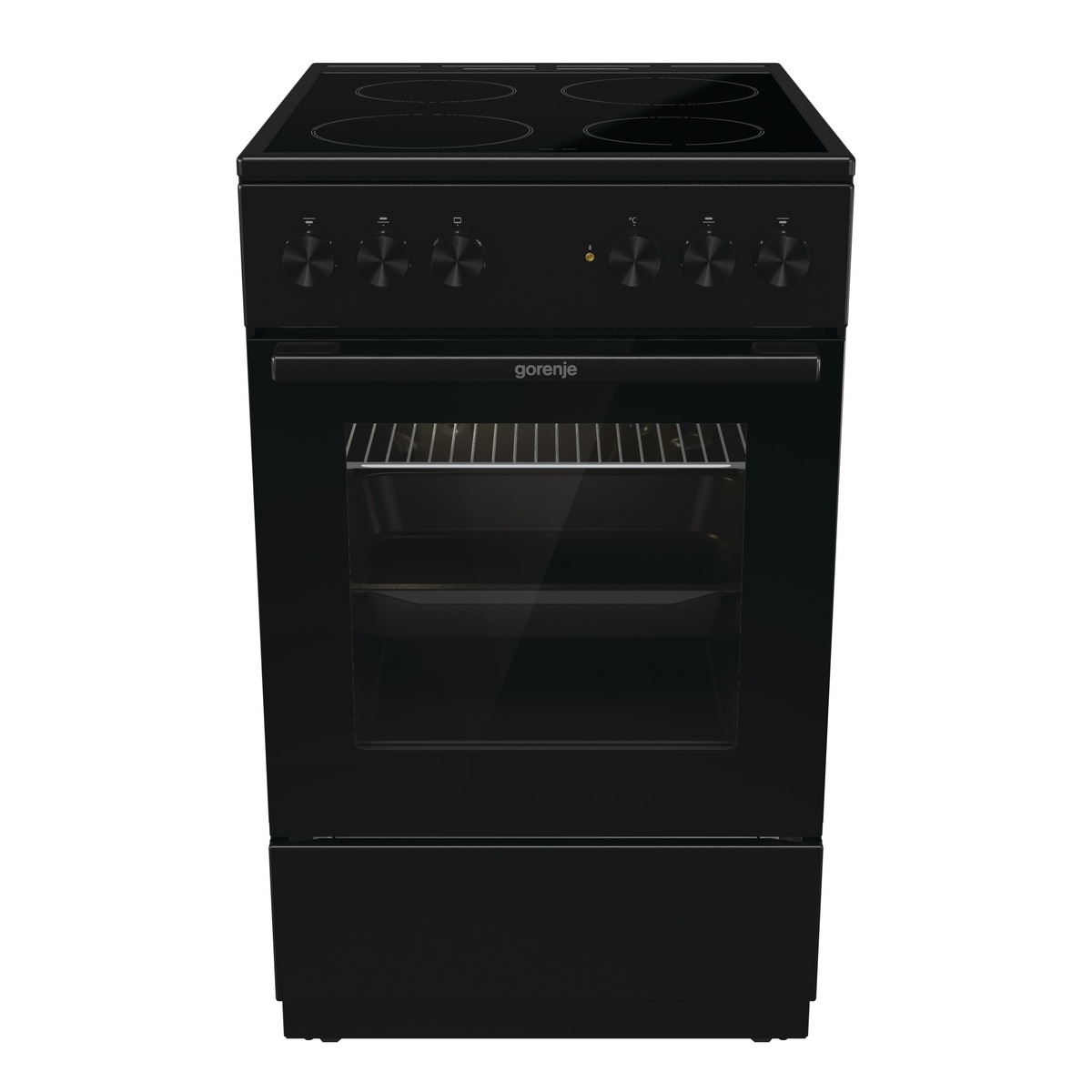 GORENJE Elektro-Standherd »GEC 5A20 BG«, GEC 5A20 BG, mit 1-fach-Teleskopauszug, Aqua Clean, (1 St.), Black Design