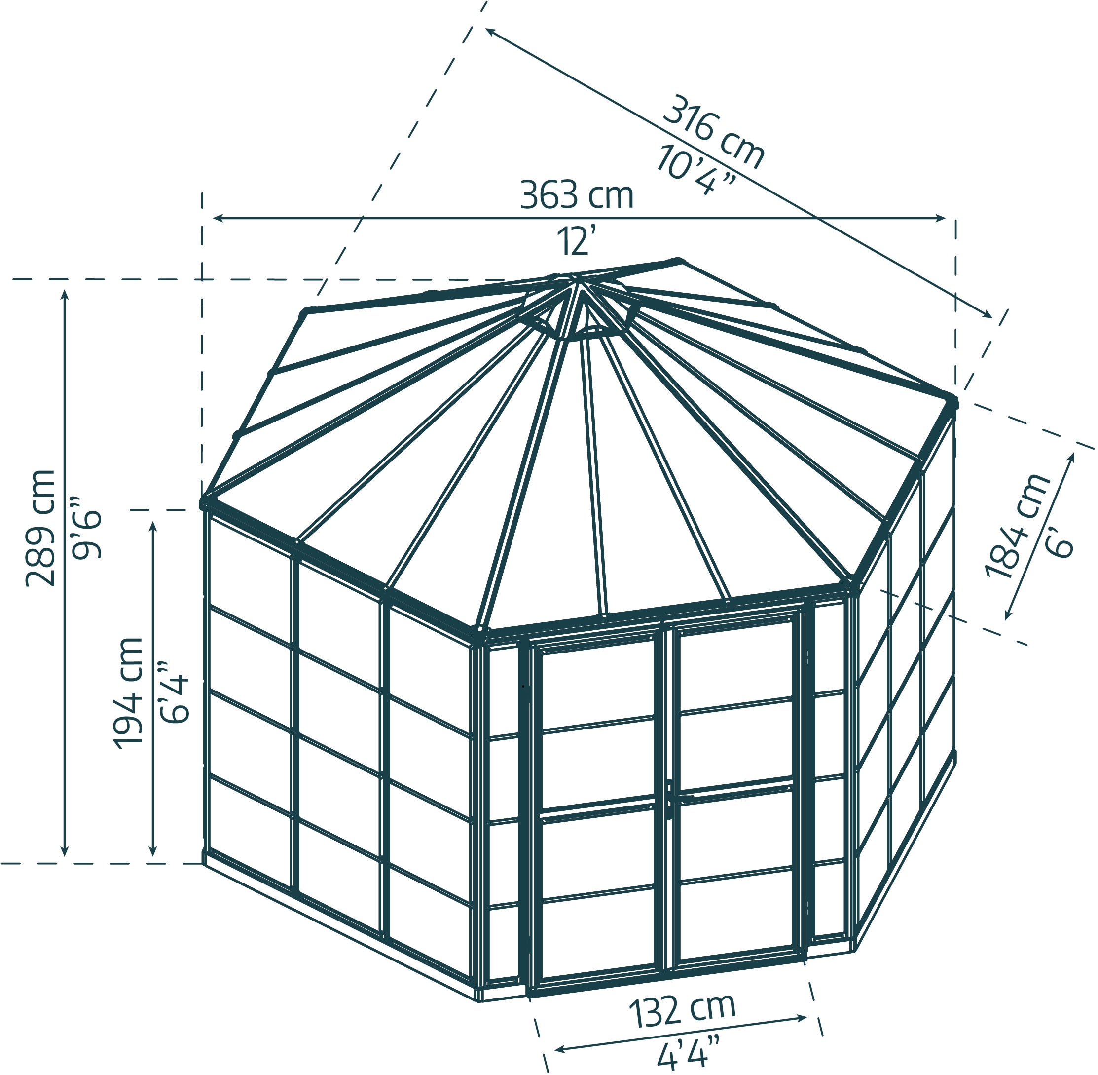 Palram - Canopia Gewächshaus »Oasis Hexagon«, lebenslang widerstandsfähige Wandpaneele