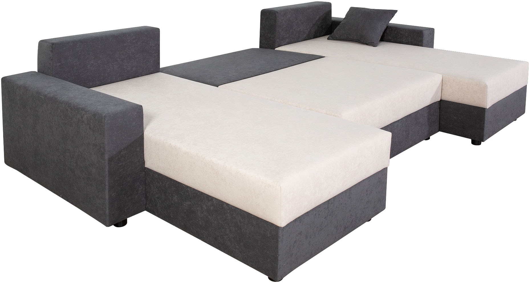 COLLECTION AB Wohnlandschaft »Pico U-Form, Breite 252, mit Schlaffunktion, Bettkasten & Zierkissen«, Liegefläche 117x220 cm