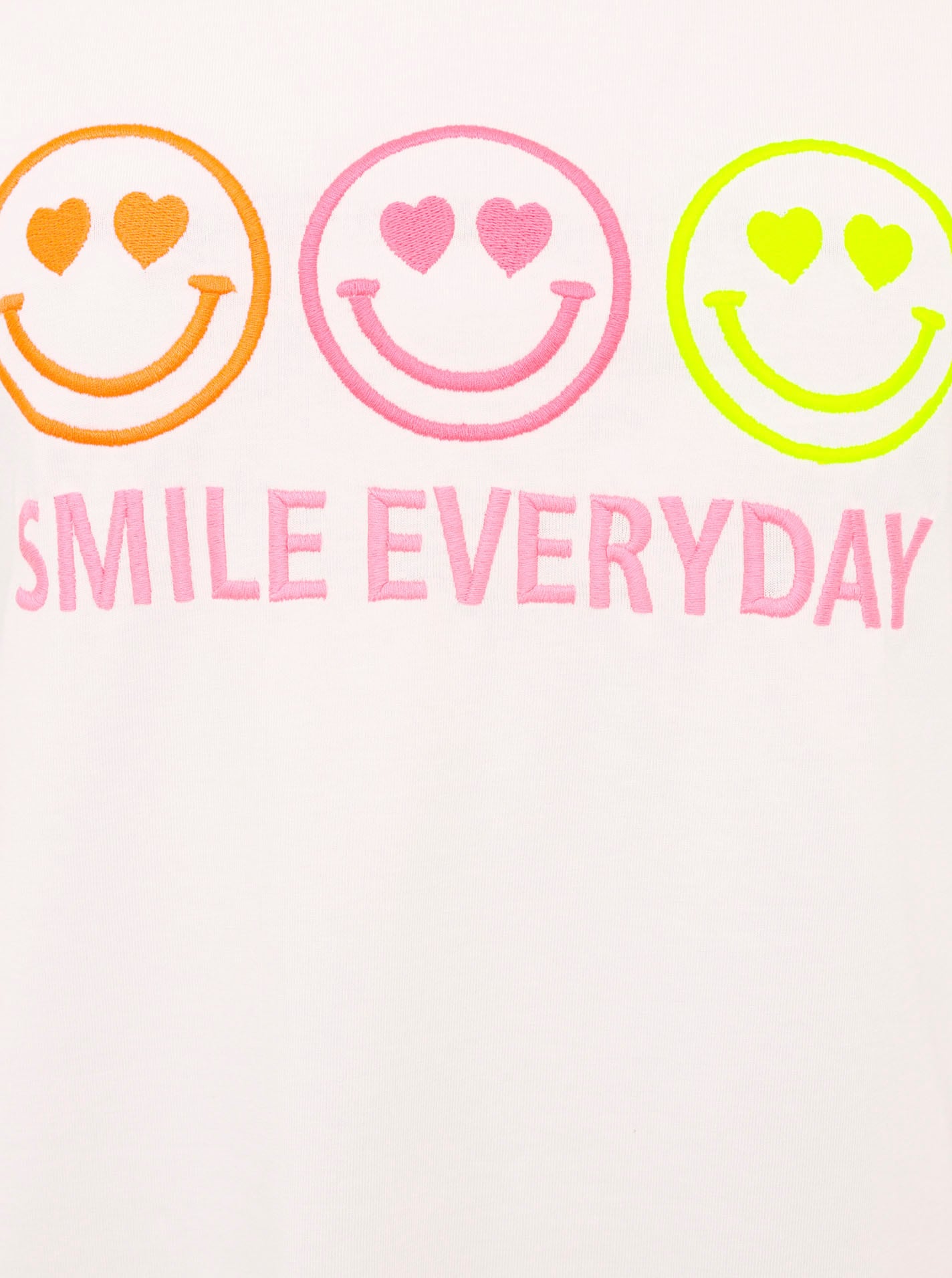 Zwillingsherz T-Shirt »"Smile everyday"« Rundhalsausschnitt, Kurzarm, Smile, Stickerei, Baumwollmischung