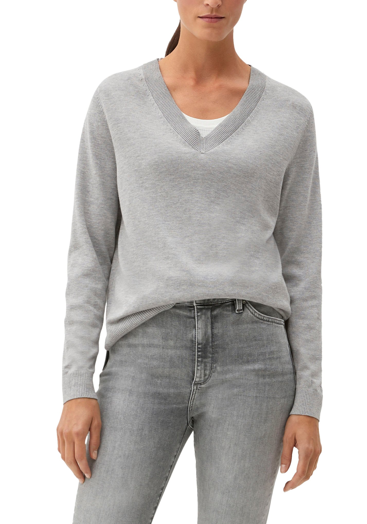 s.Oliver V-Ausschnitt-Pullover, im legeren Look