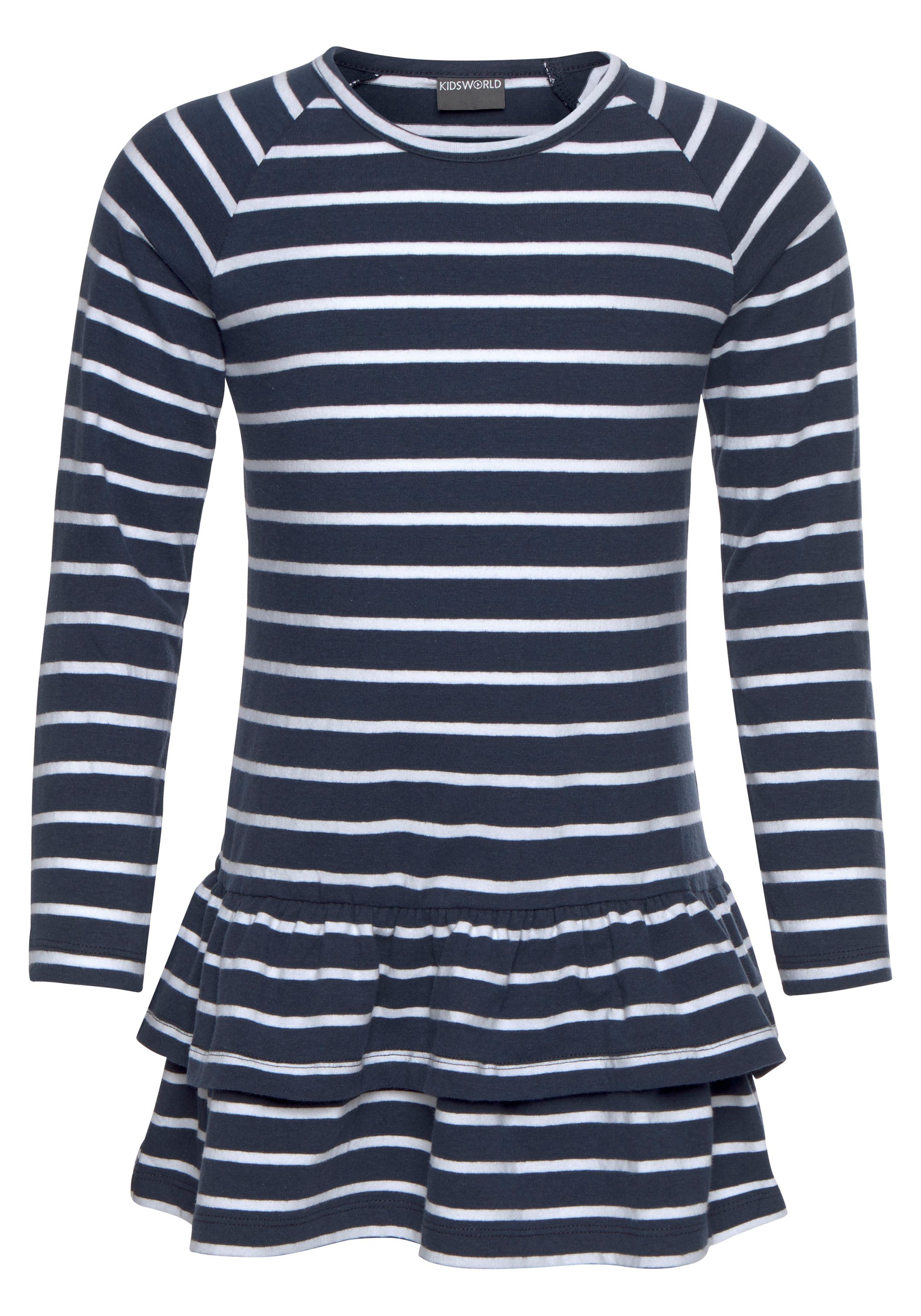 KIDSWORLD Jerseykleid », 2er Pack für kleine Mädchen«, (Packung, 2 tlg.), festliche Anlässe, kniefrei, verspielt, aus Jersey, Langarm