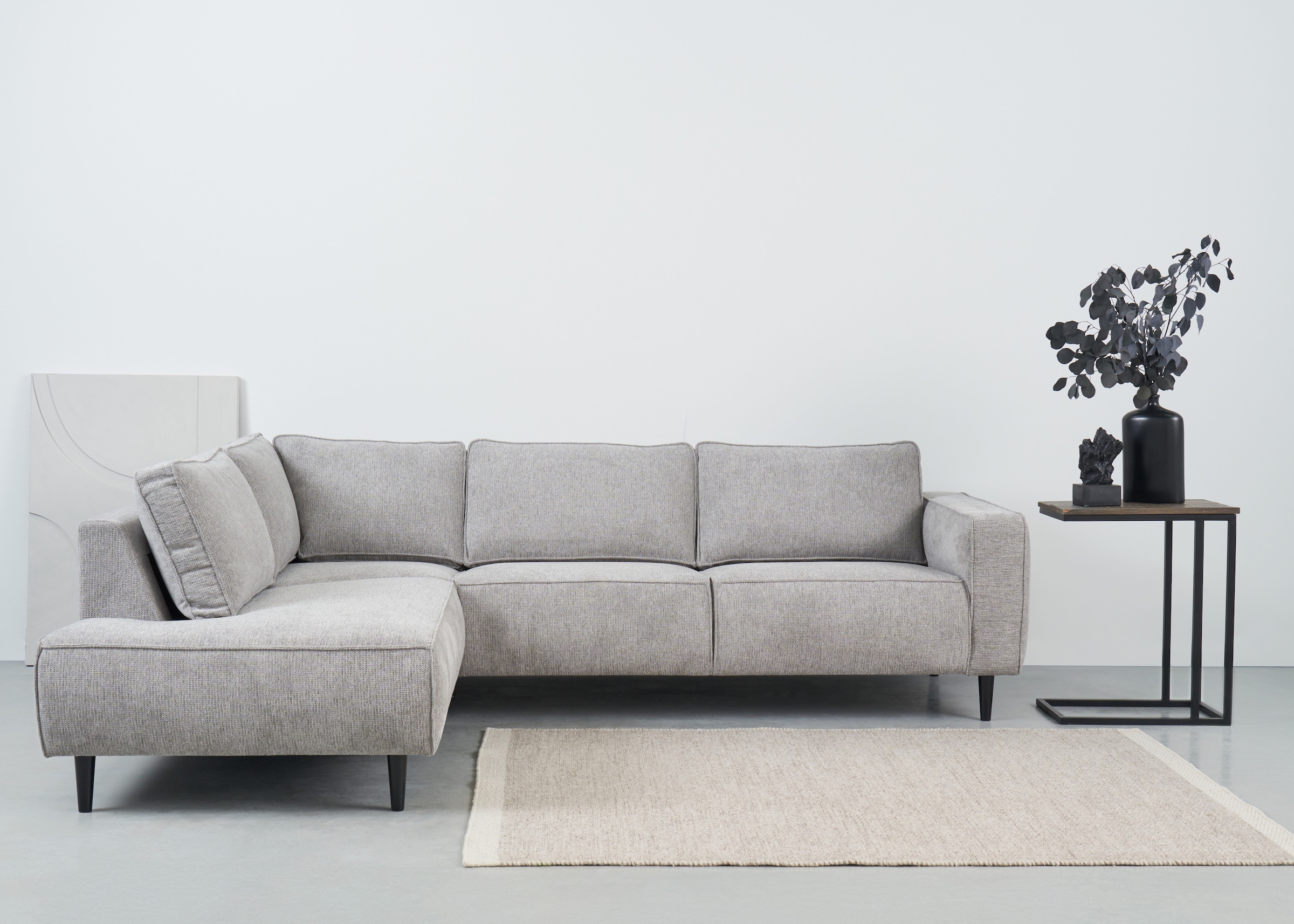 Places of Style Ecksofa »Fumone, Lederoptik oder Soft-Touch Chenille«, Brei günstig online kaufen