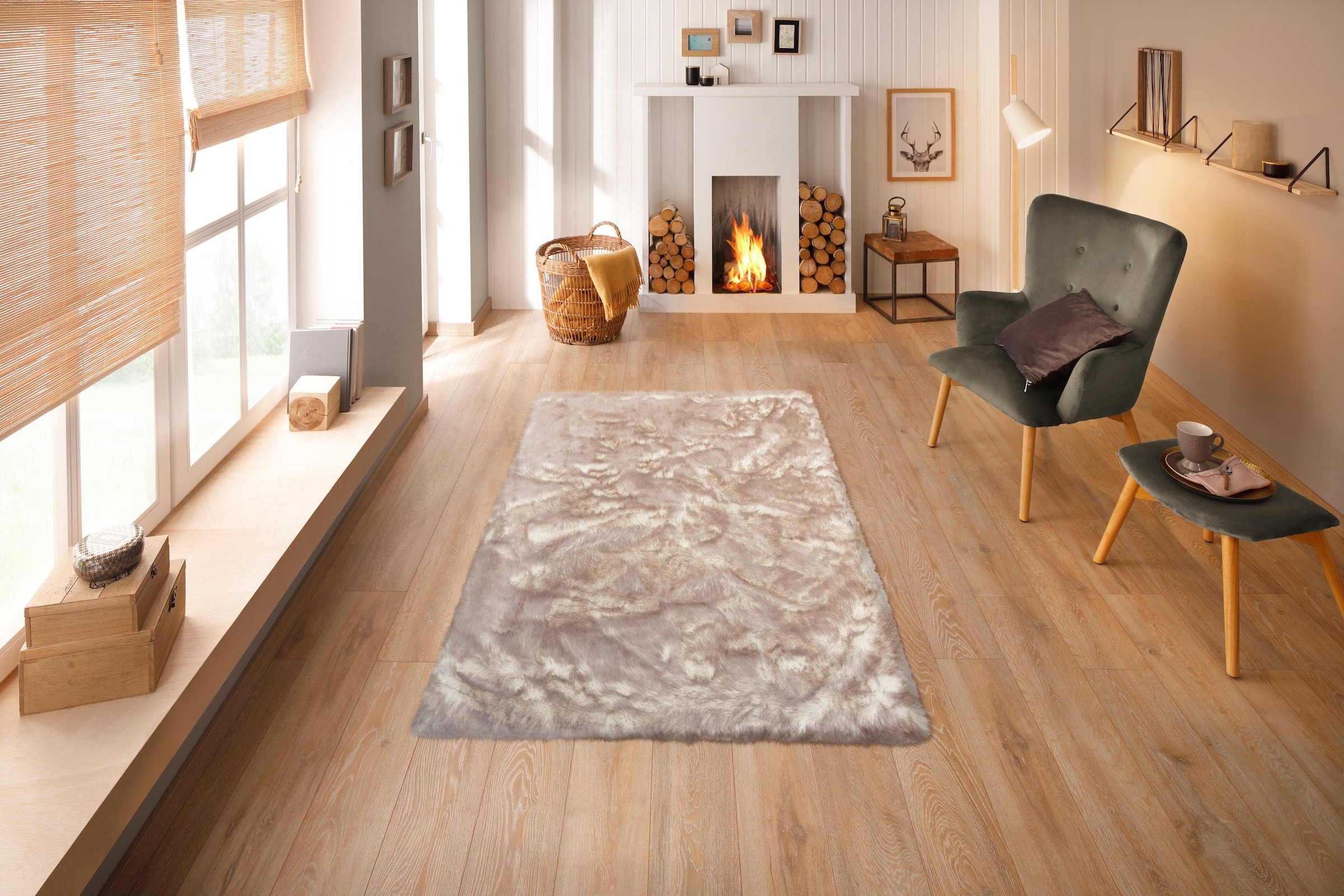 my home Fellteppich »Sammo«, rechteckig, 60 mm Höhe, Kunstfell, weich, Wohnzimmer, Schlafzimmer, Kinderzimmer Teppiche