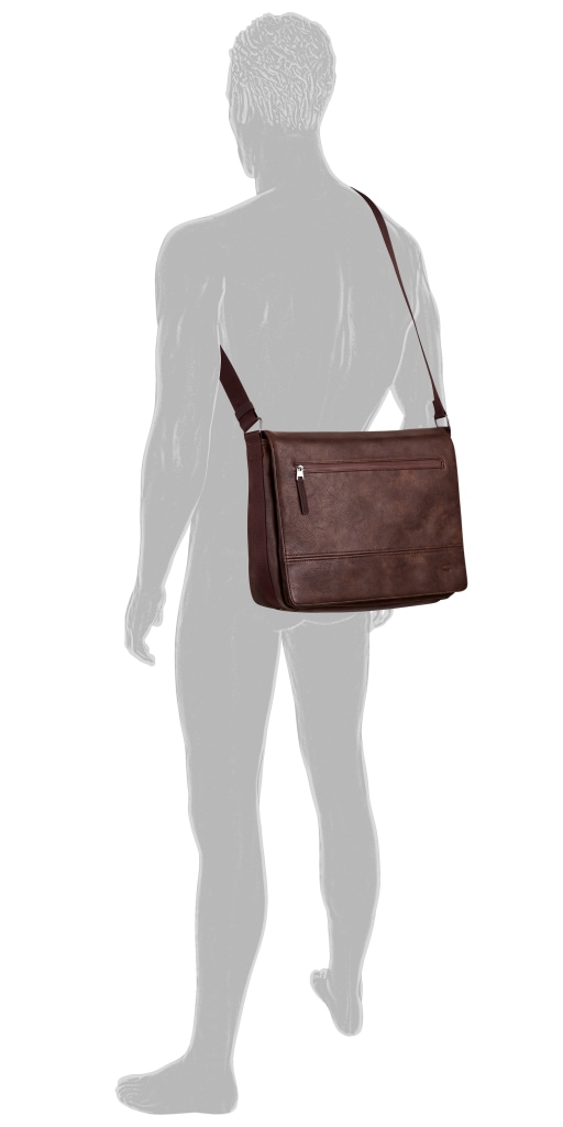 camel active Messenger Bag »Traces« aus Lederimitat, funktional mit vielen Fächern & hochwertigem Gurtband