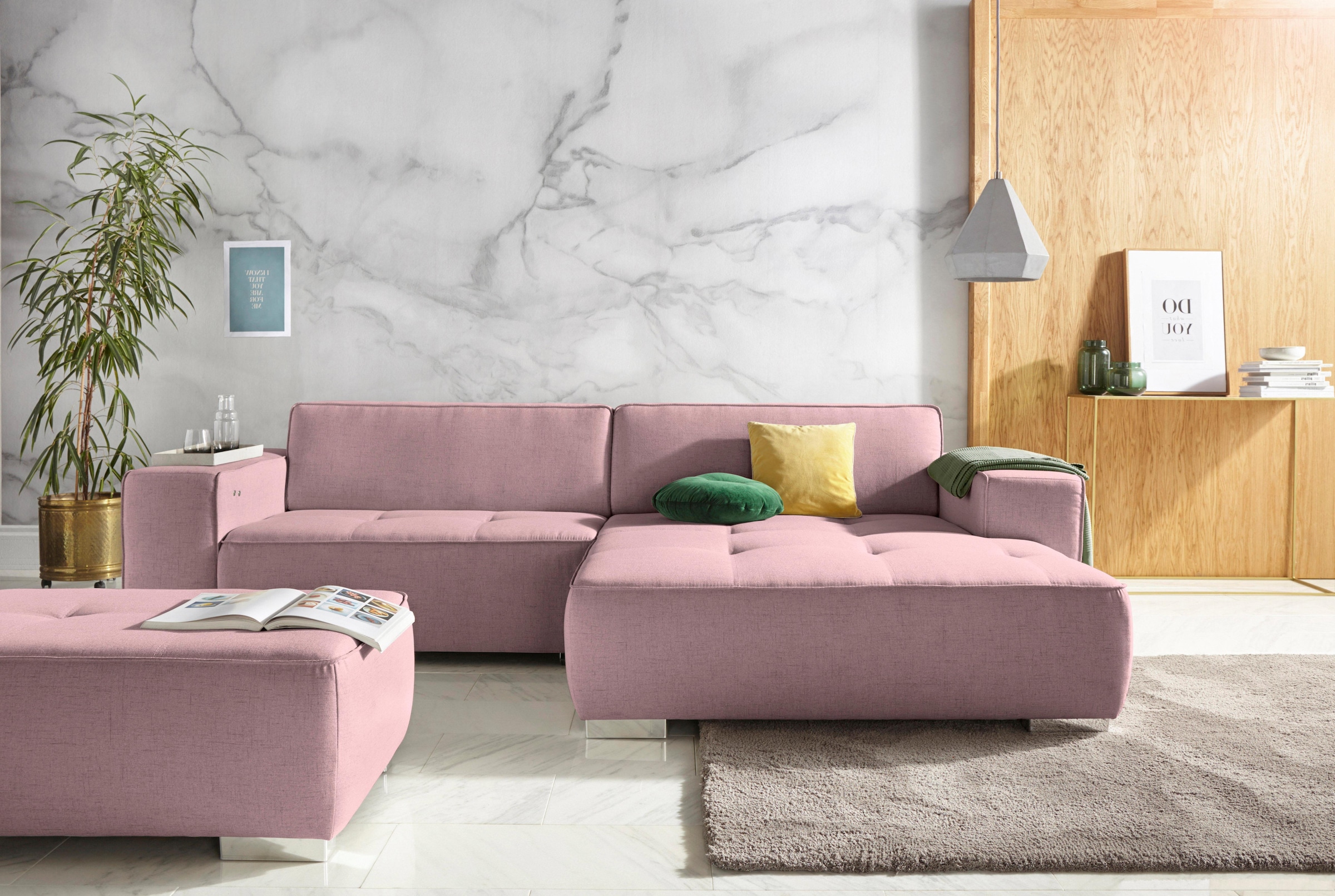 Home affaire Ecksofa »Sapporo L-Form« wahlweise Bettfunktion oder Sitztiefe günstig online kaufen