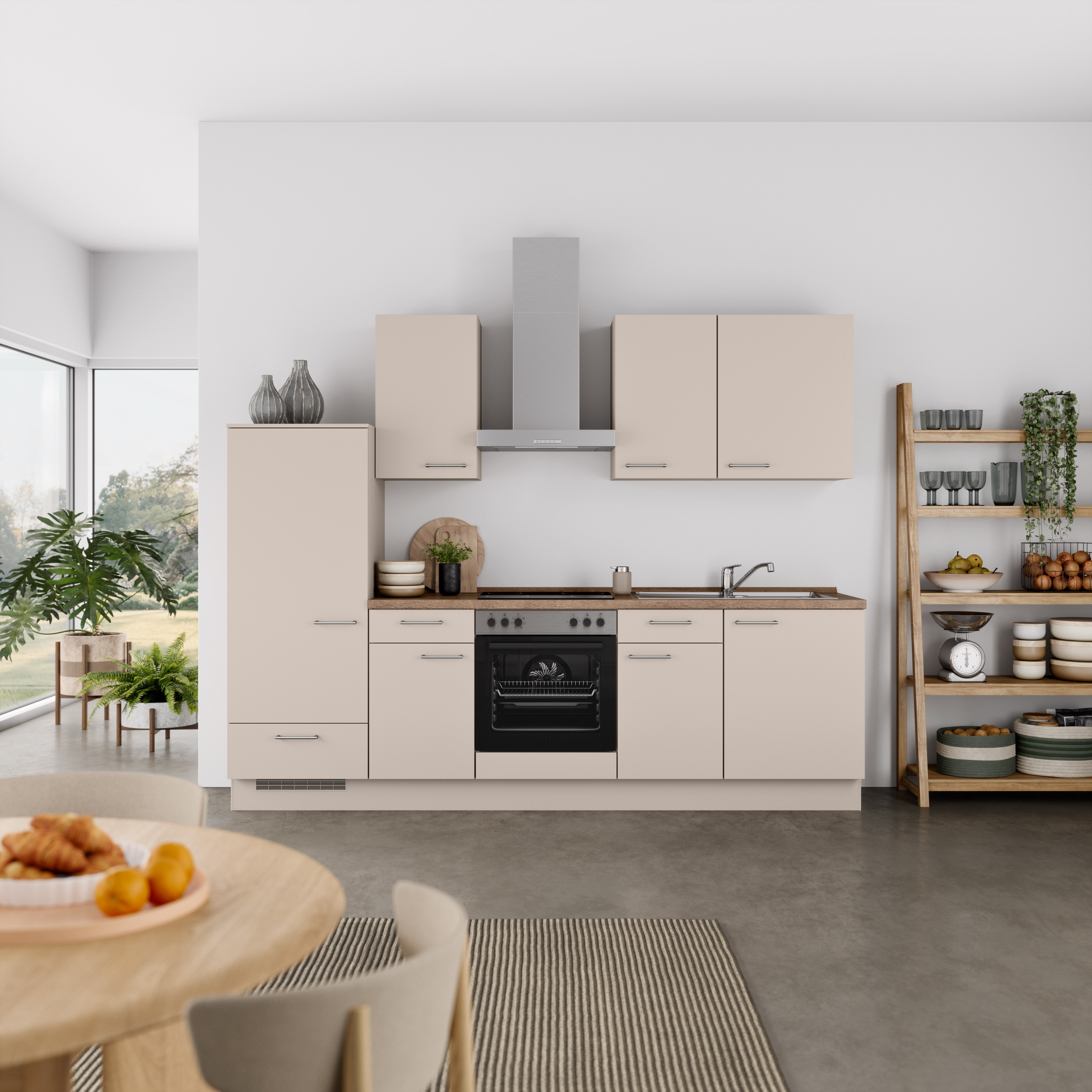 nobilia® Küchenzeile »"Laser I", Ausrichtung wählbar, Breite 270 cm« vormontiert, wahlw. mit unterschiedlichen E-Geräten-Sets