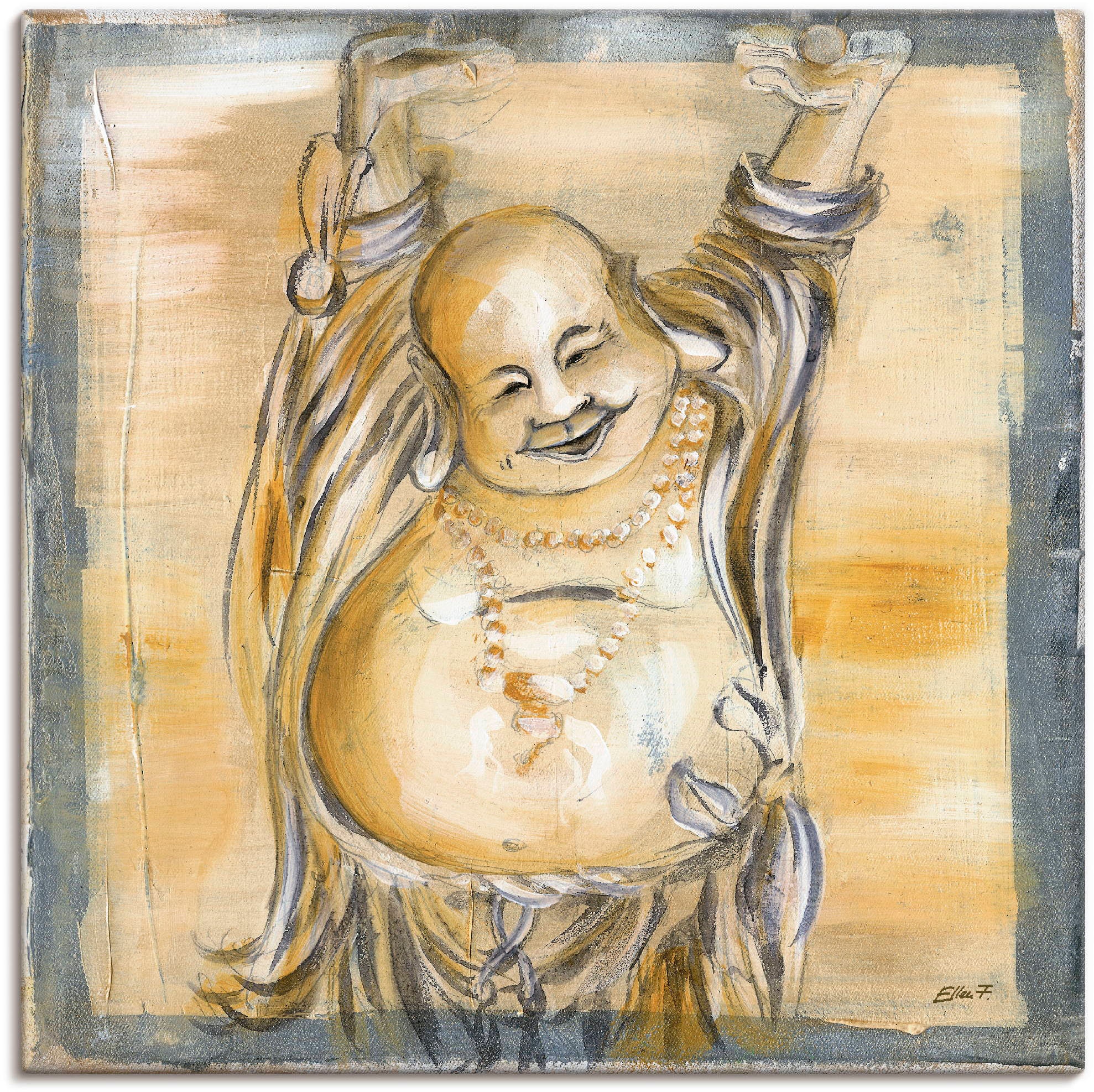 Artland Wandbild "Fröhlicher Buddha II" Religion 1 Stk. tlg. als Alubild, O günstig online kaufen