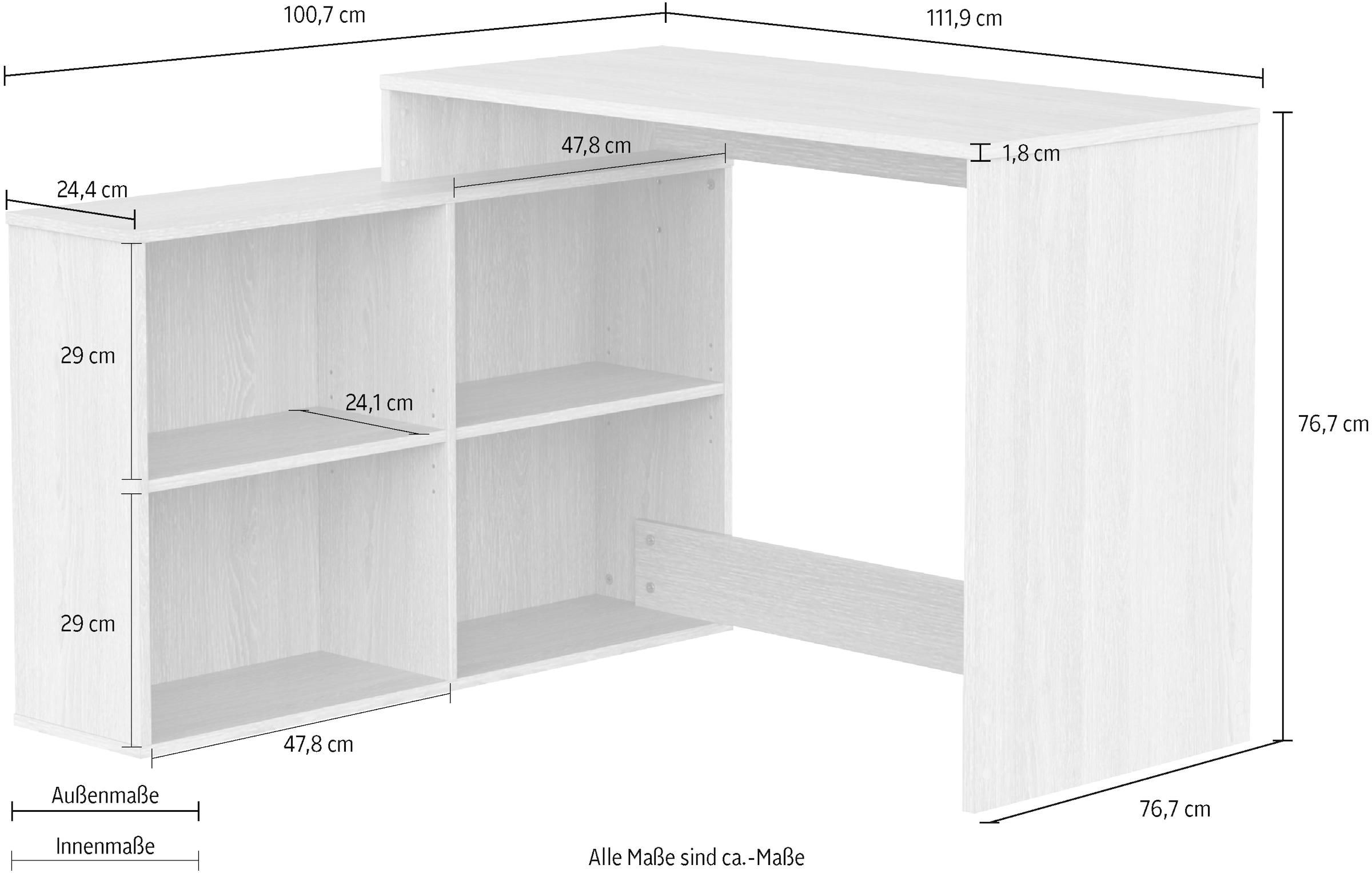 Demeyere GROUP Schreibtisch »CORNER Eckschreibtisch«, Funtionales Design