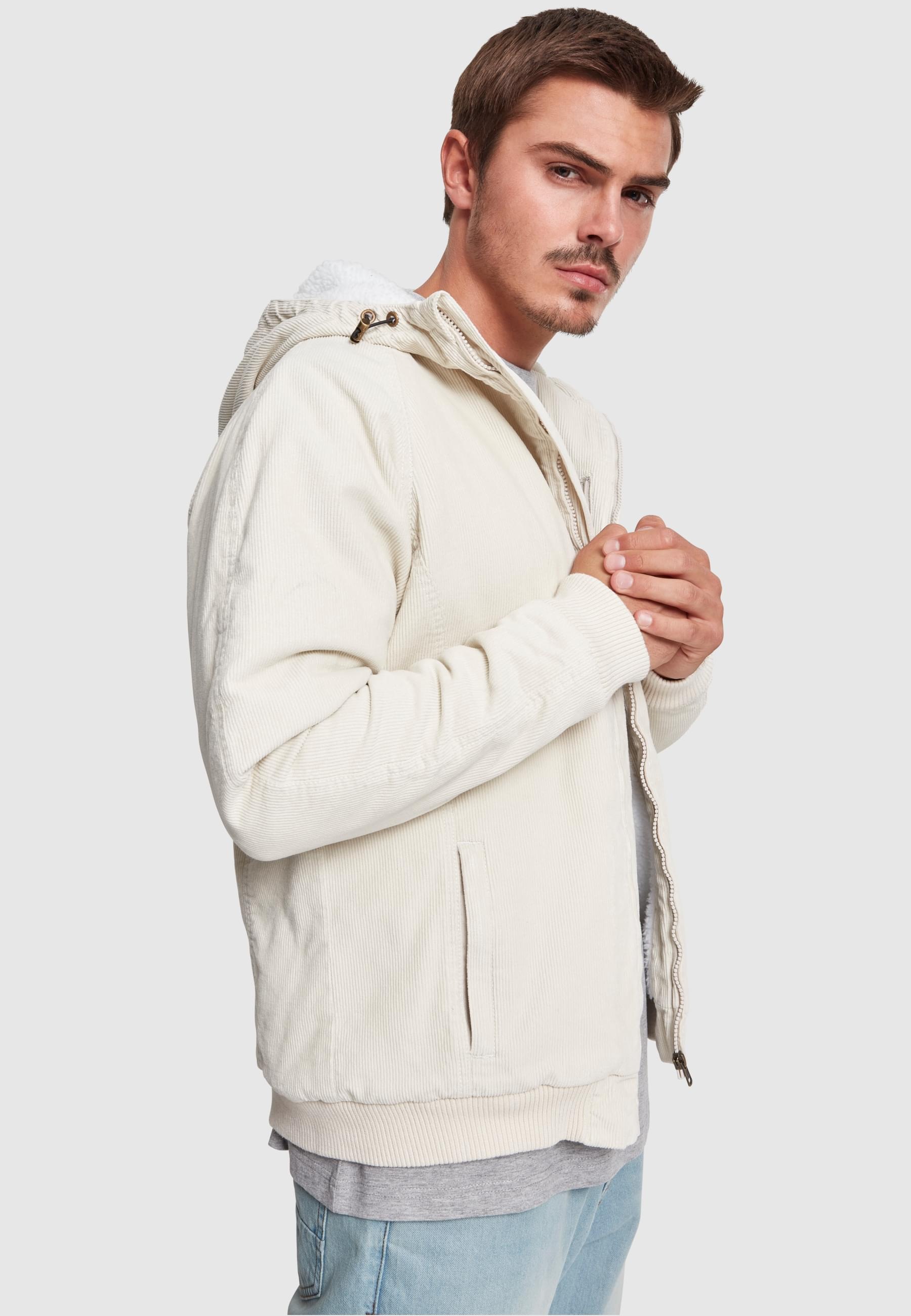 URBAN CLASSICS Winterjacke »Urban Classics Herren Hooded Corduroy Jacket« 1 Stk. tlg. mit Kapuze