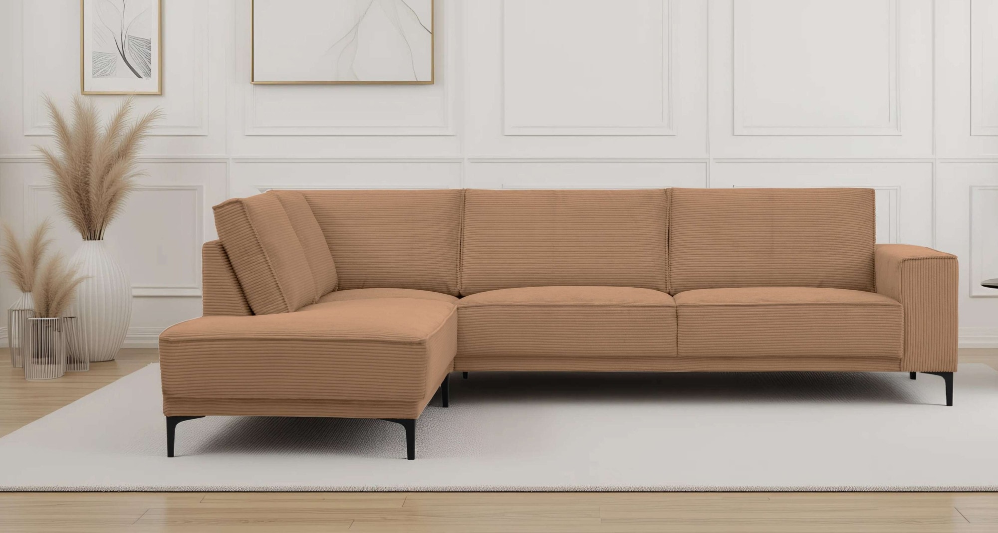 PLACES OF STYLE Ecksofa »Polsterecke Oland, Struktur, Flachgewebe, Luxus-Mi günstig online kaufen