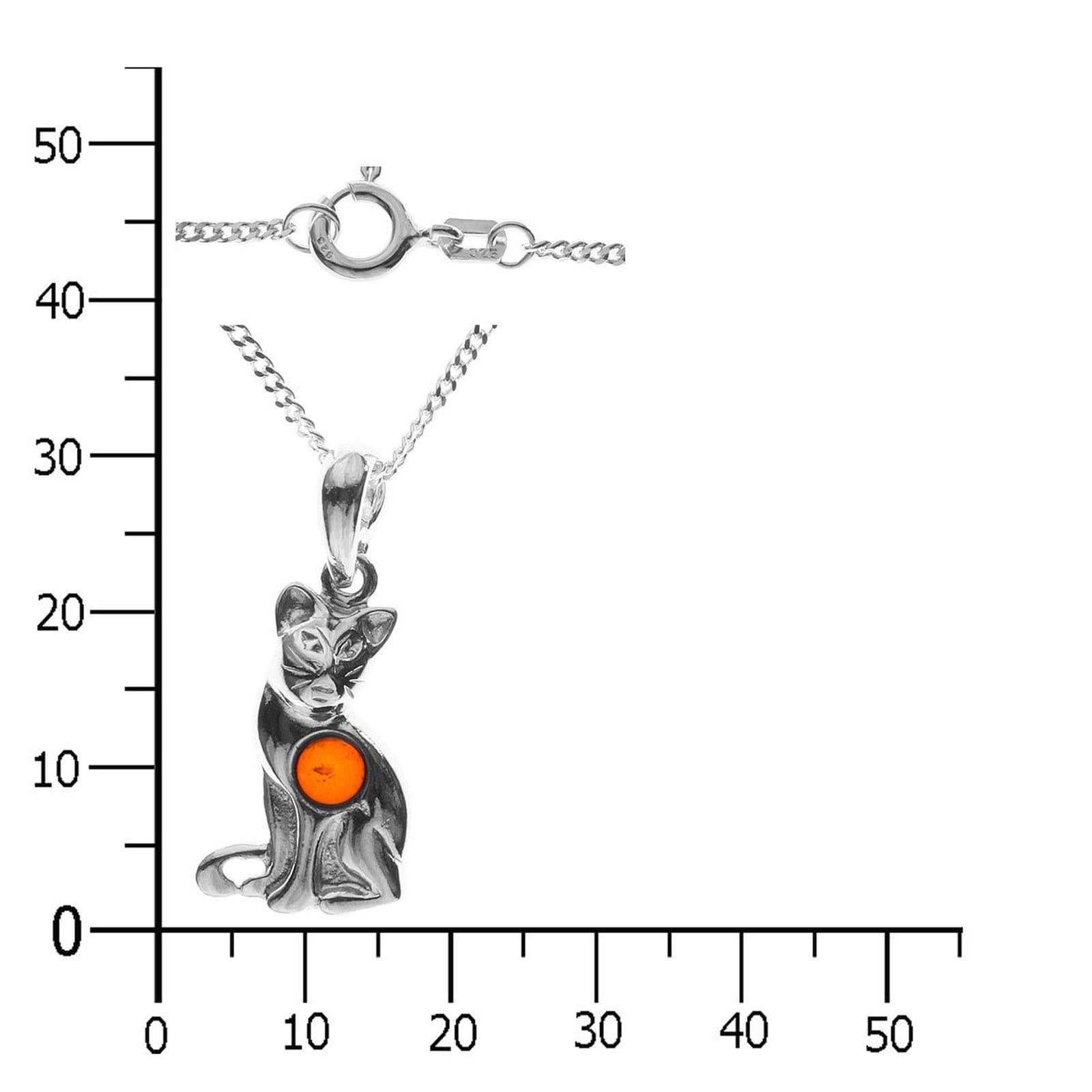 OSTSEE-SCHMUCK Kette mit Anhänger »Ostsee-Schmuck Kette mit Anhänger Katze Kette mit Anhänger Katze«, (2 tlg.)