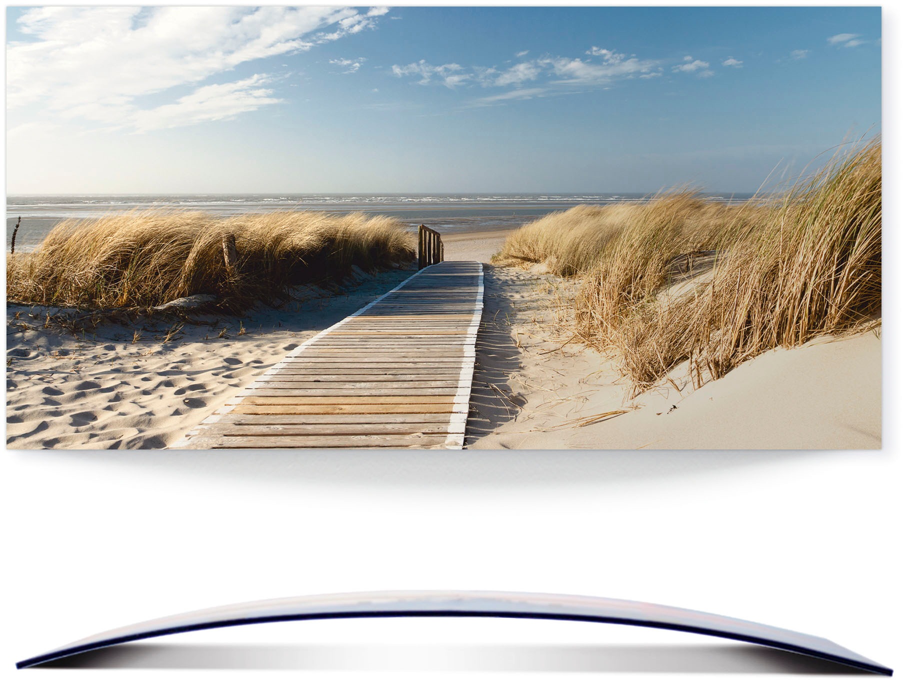 Artland Wandbild »Nordseestrand auf Langeoog - Steg«, Strand, (1 St.), 3D O günstig online kaufen