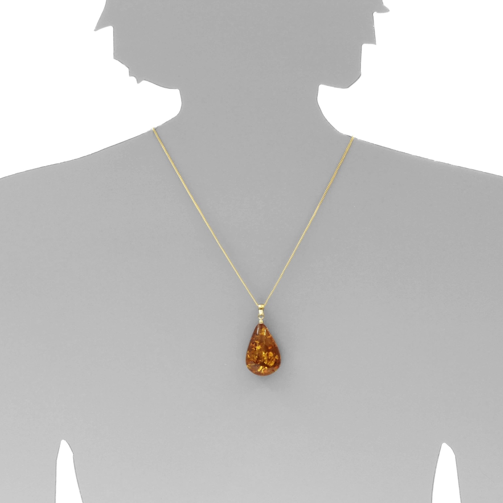 OSTSEE-SCHMUCK Kettenanhänger »Ostsee-Schmuck Anhänger Tropfen ca. 38 mm lang - Gold 333/000«, (1 tlg.)