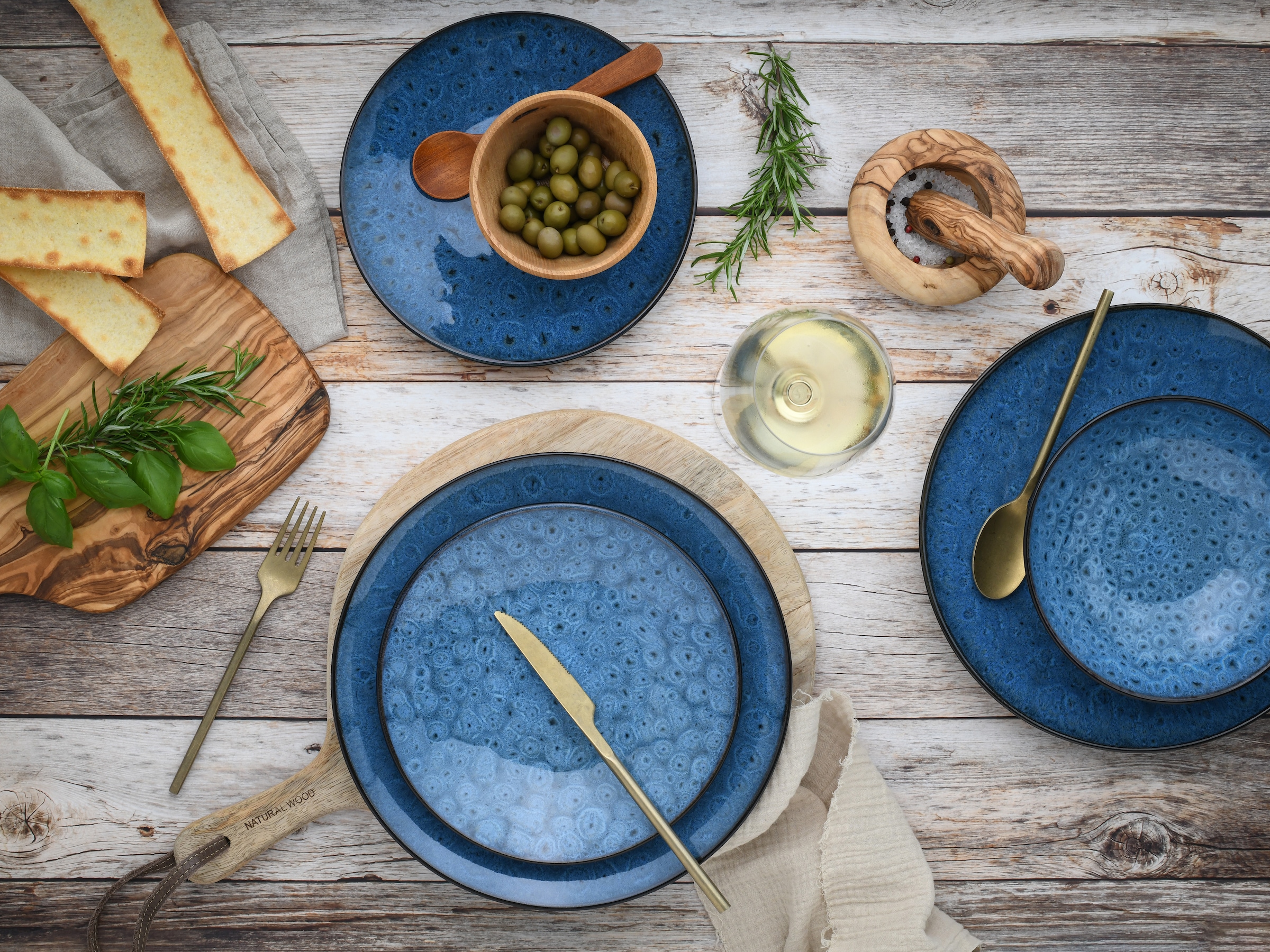 CreaTable Teller-Set »Capri, Teller Set 18-tlg« Reaktivglasur