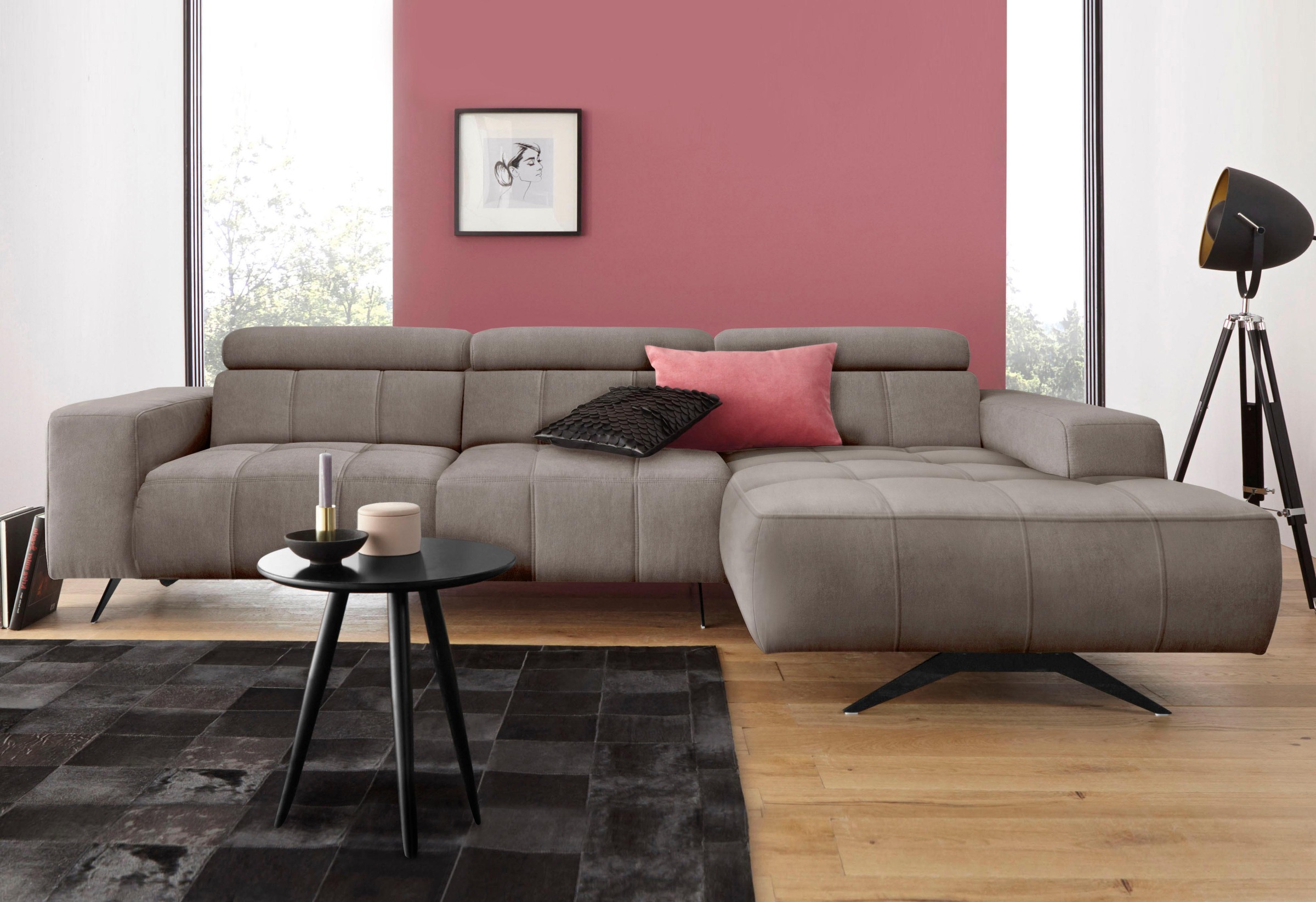 DOMO collection Ecksofa »Trento L-Form, mit Kufenfuß oder Einzelfuß« wahlwe günstig online kaufen