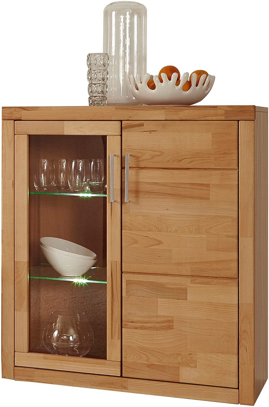 Home affaire Vitrine »LOGO75, Einlegeboden verstellbar,1Glastür,1Holztür,Wo günstig online kaufen