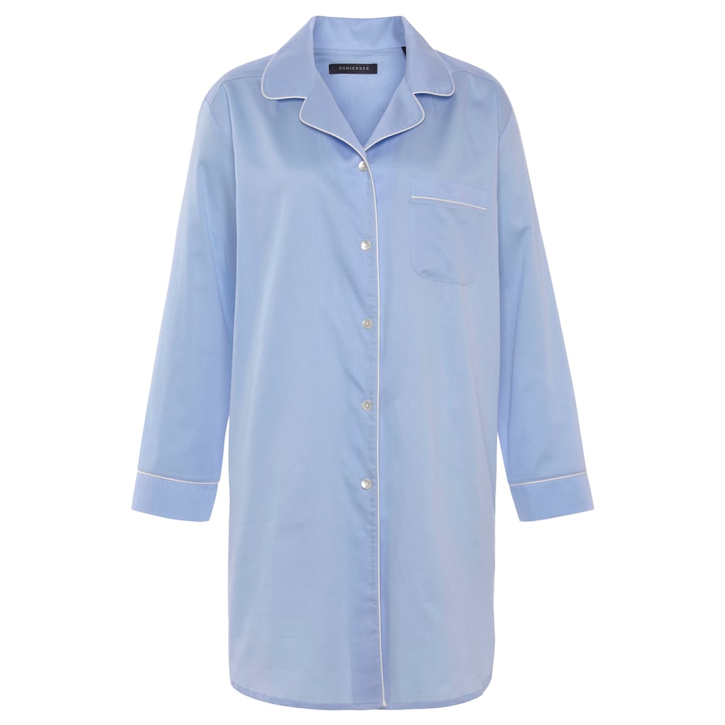 Schiesser Sleepshirt »"selected! premium inspiration"«, mit eleganten Paspeln und Reverskragen