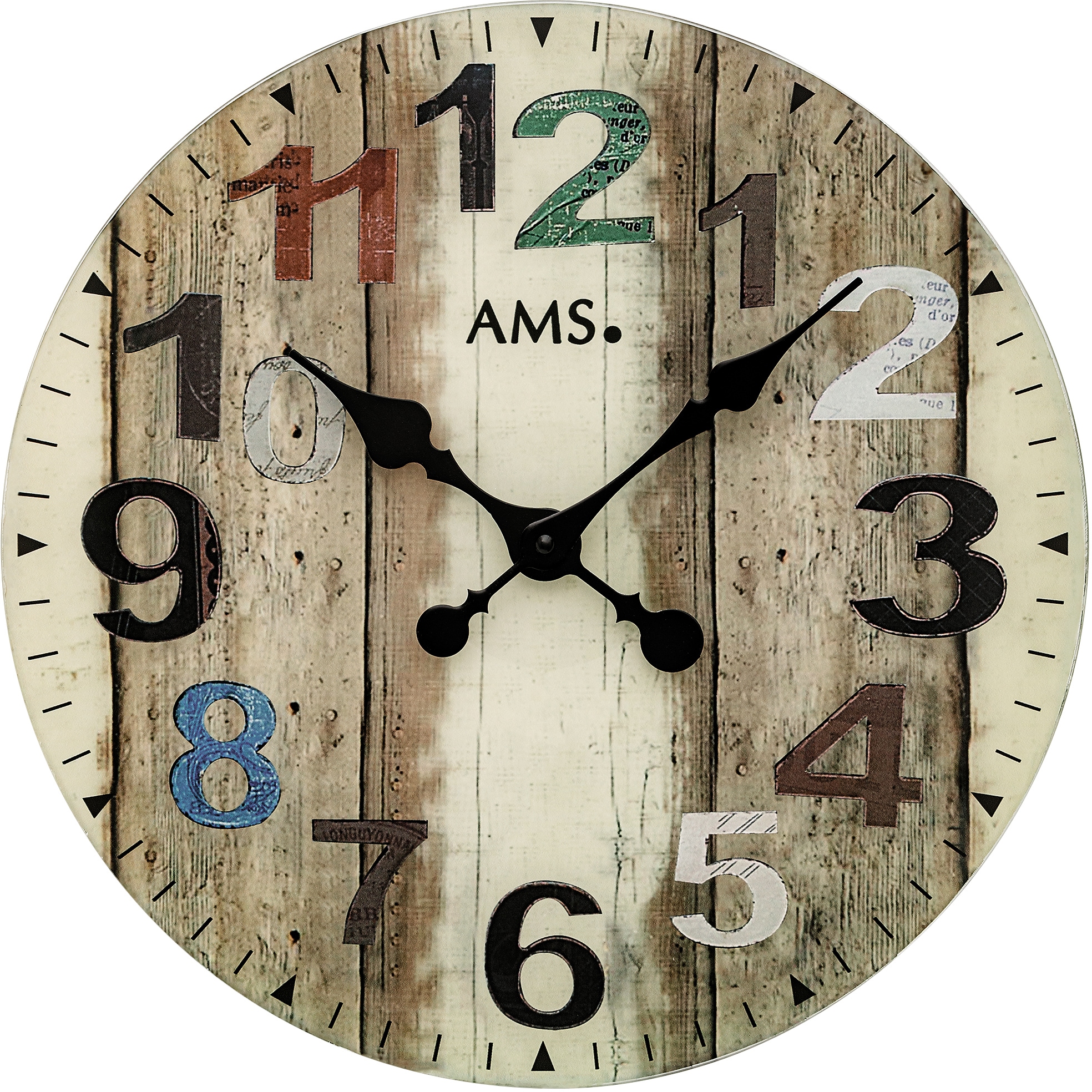 AMS Wanduhr »W9650«, Quarzuhr,Glas,Wohnzimmer,Esszimmer,Küche,Arbeitszimmer günstig online kaufen