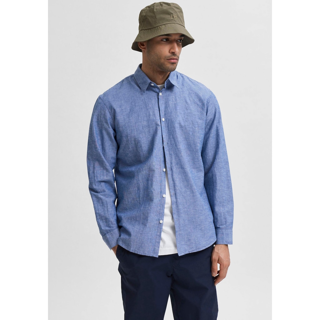 SELECTED HOMME Leinenhemd »NEW-LINEN SHIRT«, unifarben