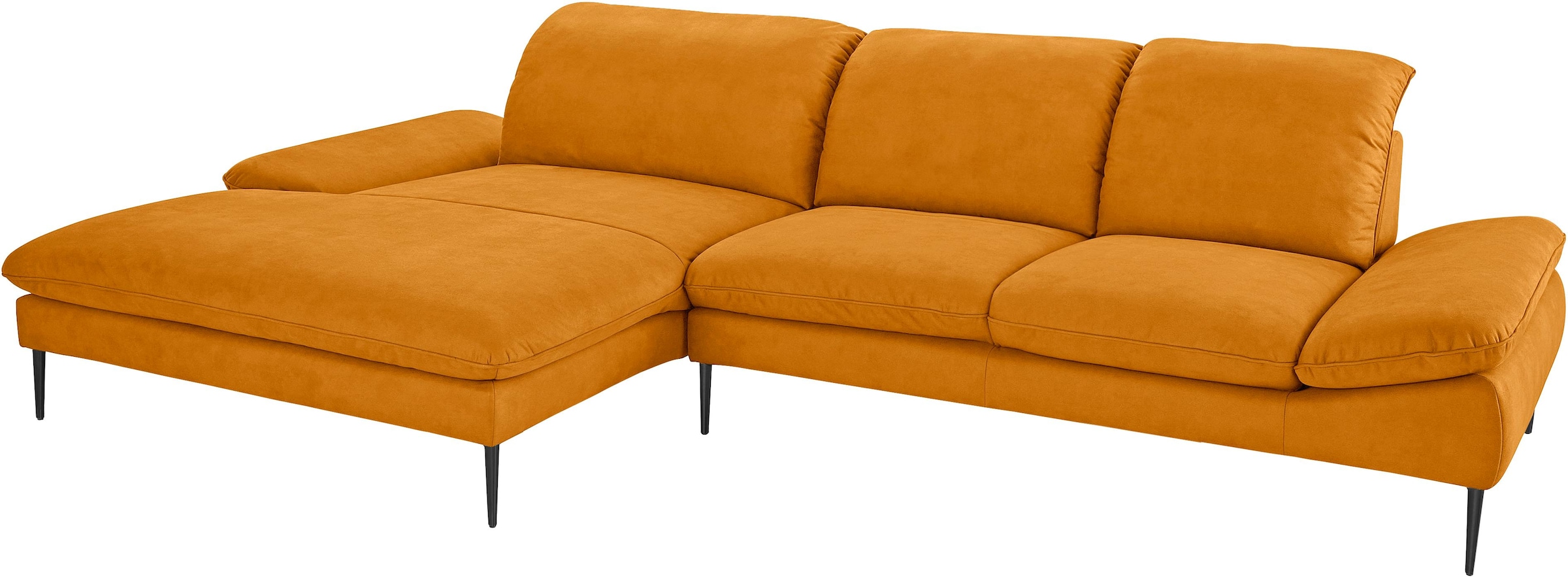 W.SCHILLIG Ecksofa »enjoy&MORE, Designsofa, bequem, zeitlos und elegant, L-Form«, Sitztiefenverstellung, Füße schwarz pulverbeschichtet, Breite 340 cm