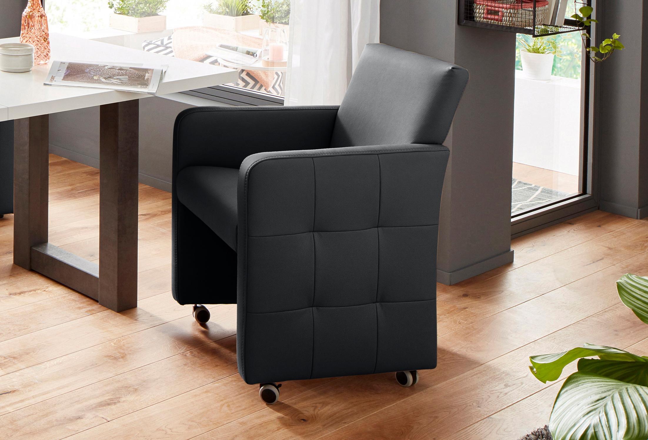 exxpo - sofa fashion Sessel »Barista Clubsessel auf Rollen, schmale Armlehn günstig online kaufen