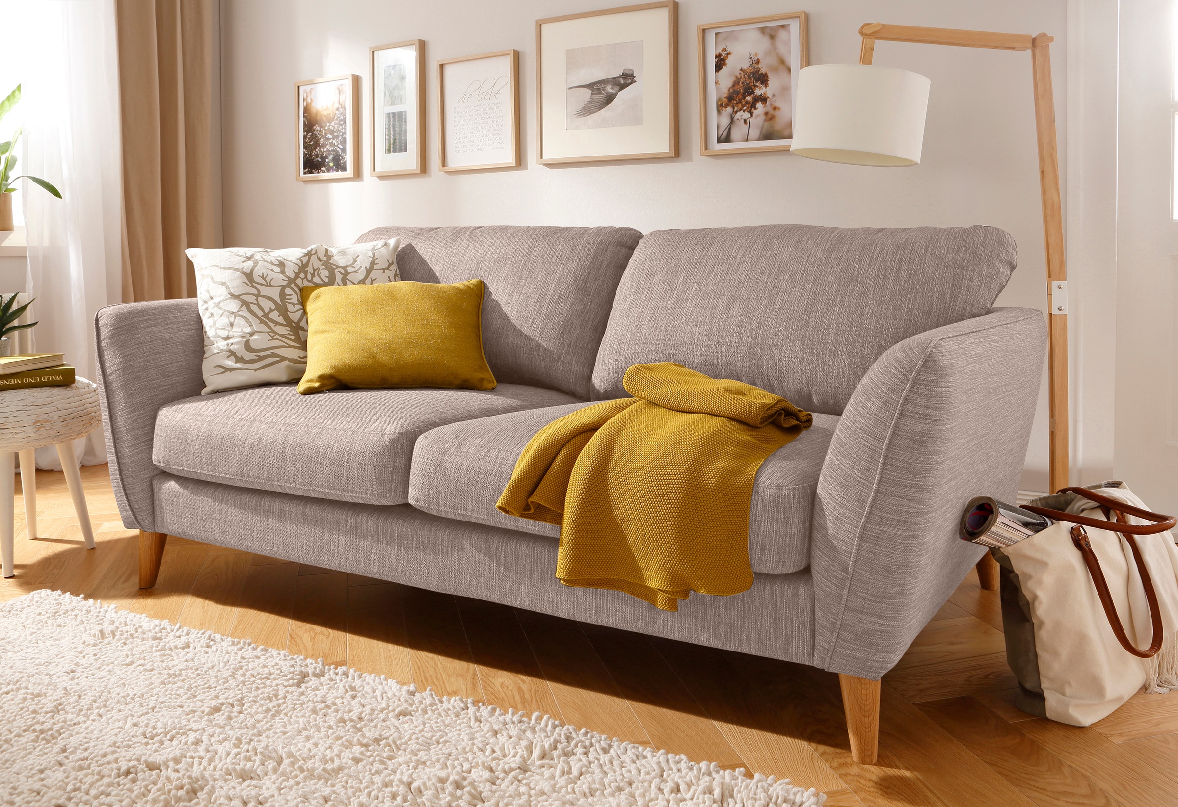 Home affaire 3-Sitzer »MARSEILLE 3er Sofa 206 cm, Cord, Flachgewebe, Strukt günstig online kaufen