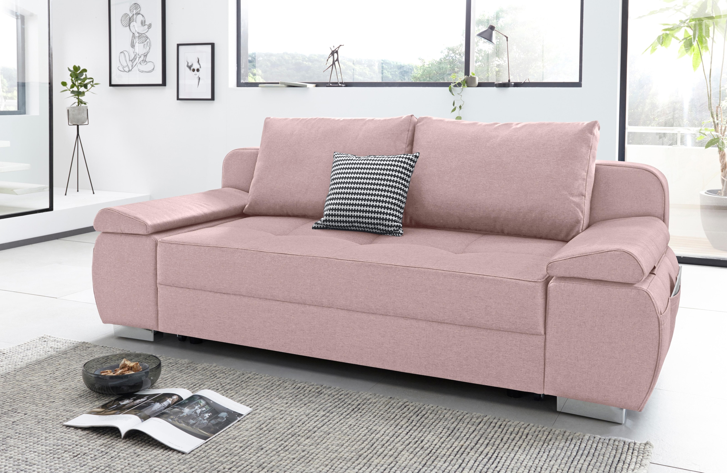 INOSIGN Schlafsofa »Pumo«, mit Boxspring-Aufbau, Bettfunktion und Bettkasten, inklusive Federkern