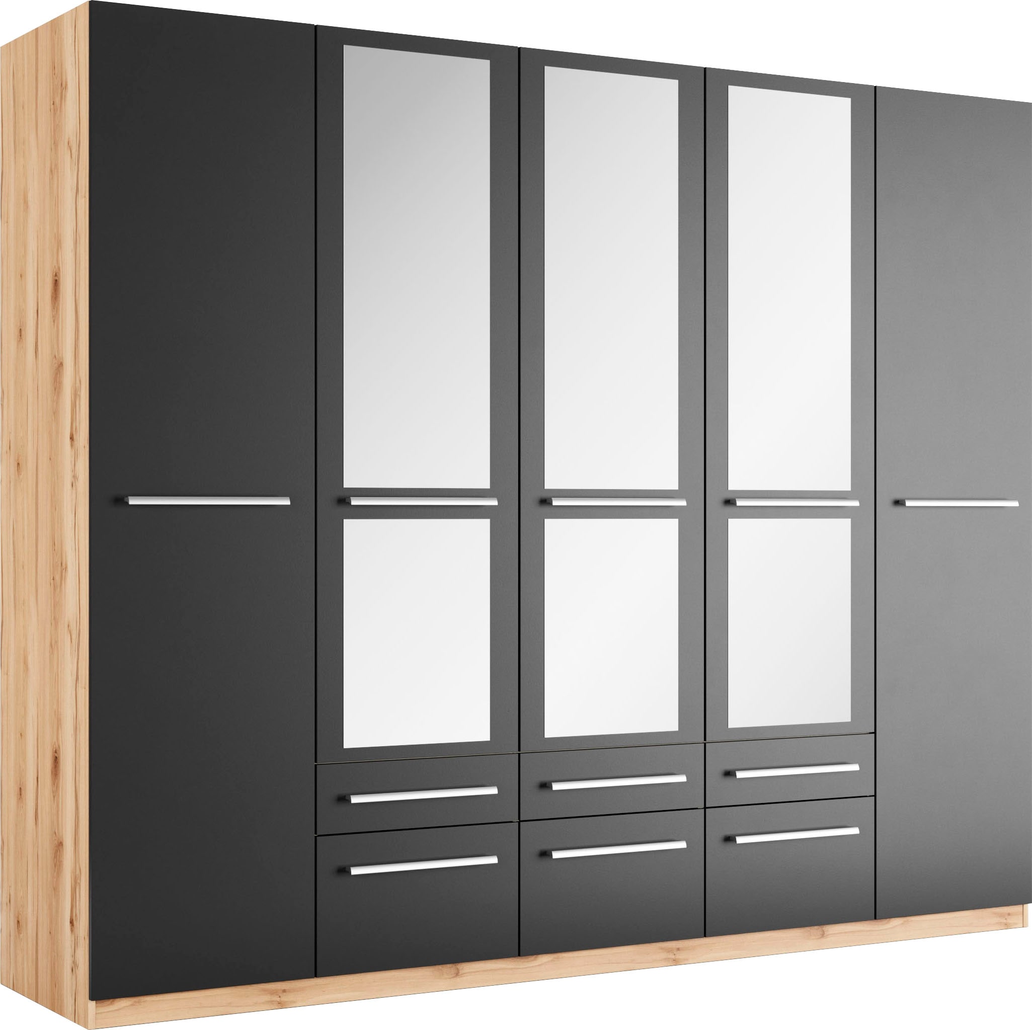 priess Kleiderschrank »Schrank Garderobe Wäscheschrank Barcelona in 5 Breiten«, viel Stauraum, geräumige Schubkästen, mit Spiegel, MADE IN GERMANY