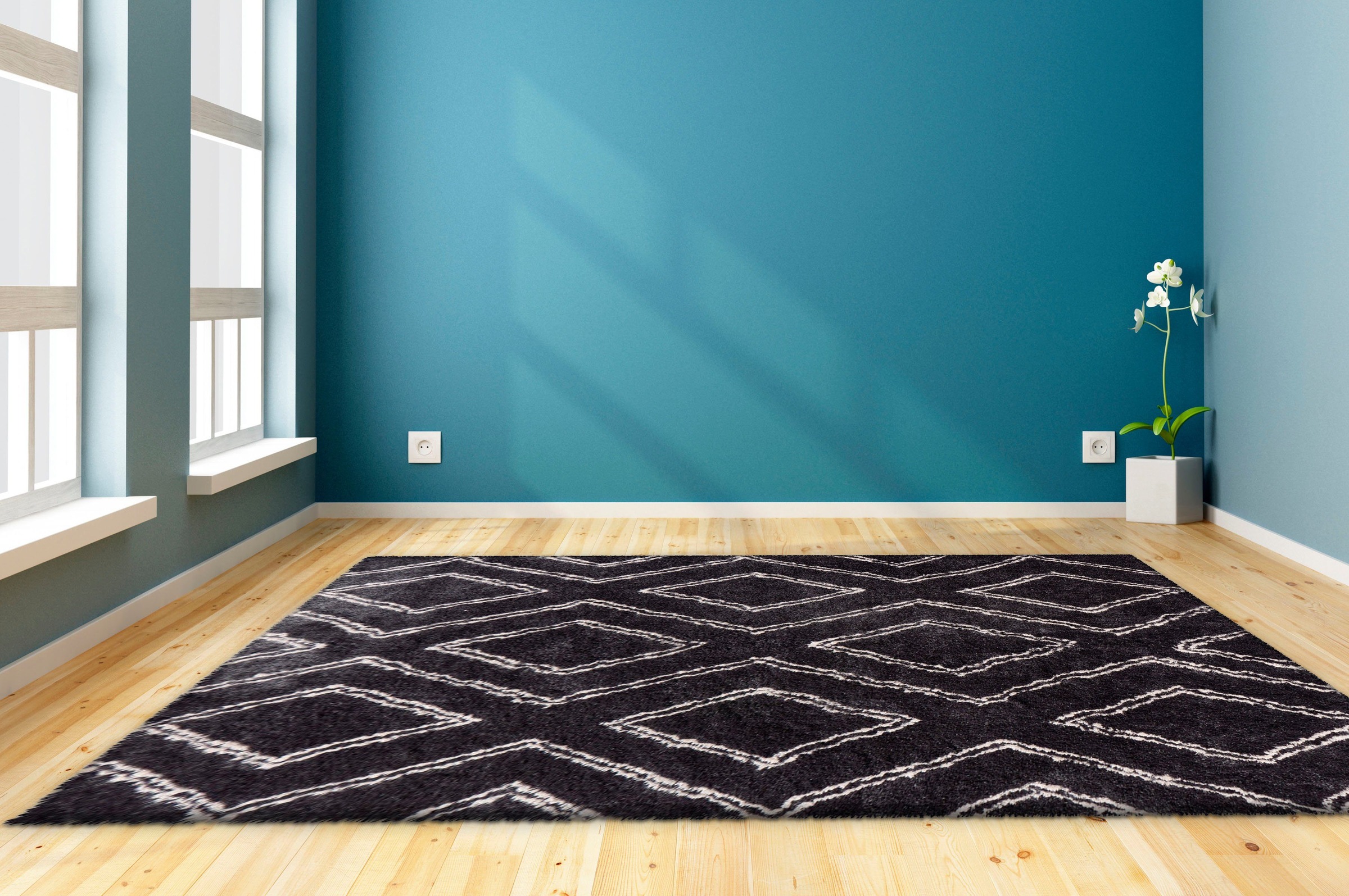 my home Hochflor-Teppich »Jeana«, rechteckig, 27 mm Höhe, retro, Wohnzimmer